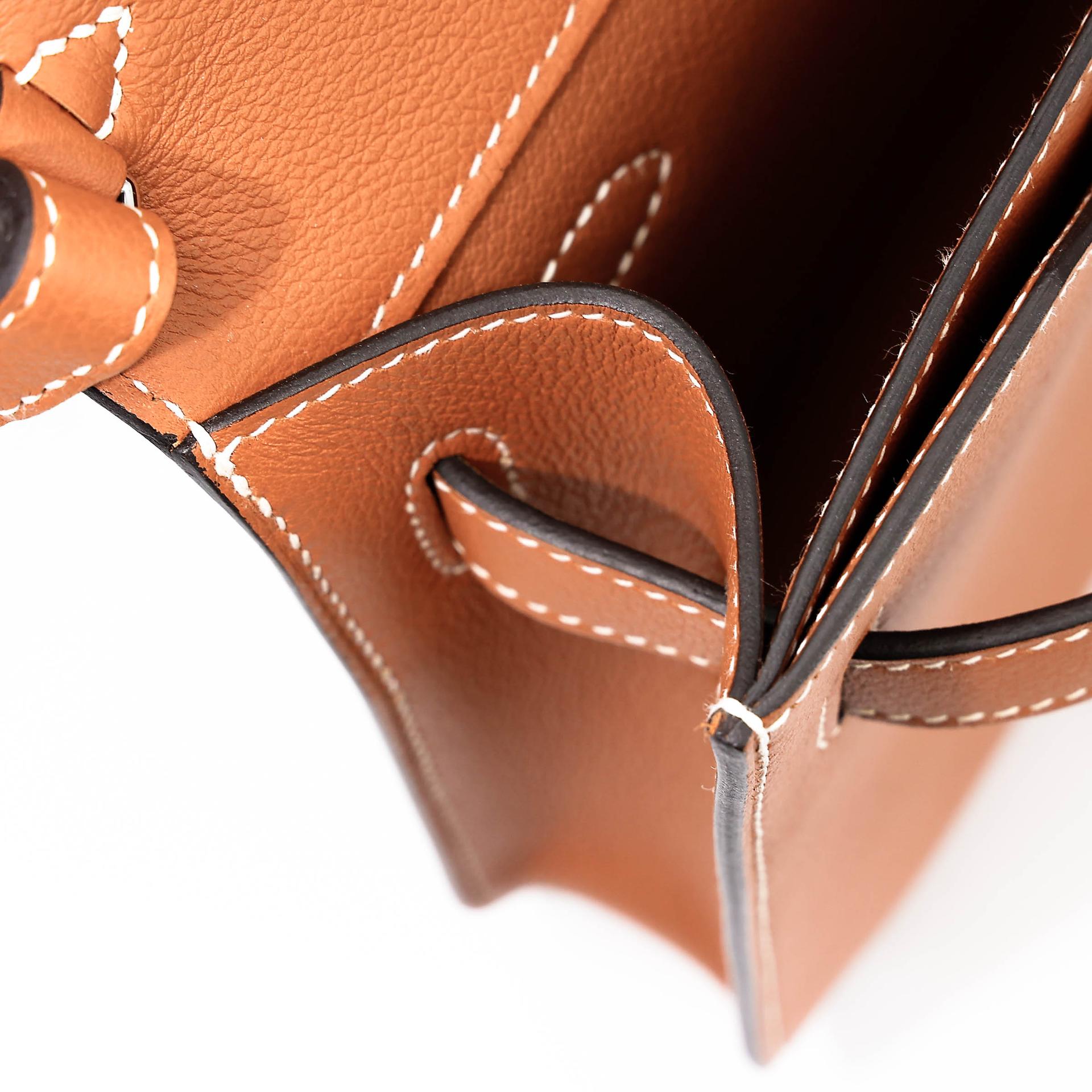 未使用保存品 HERMÈS 爱马仕 Kelly depeches 25 公文包 1H 太妃金 Toffee Evercolor皮 银扣 Y刻 2020年 - 18