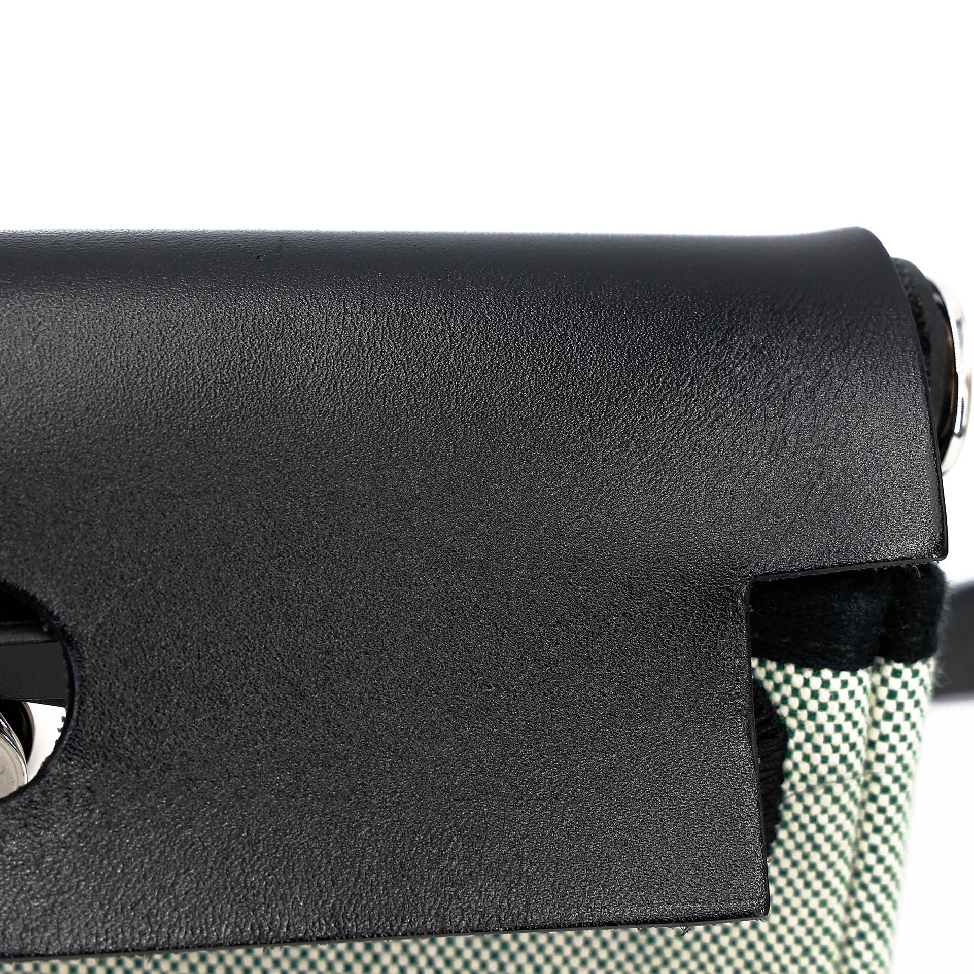Excellent ( Rank SA ) HERMÈS Herbag Zip Mini 20 Noir (89) Vert Moyen (65) Vache Hunter Toile H Viking canvas Palladium hardware K (2025) - 20