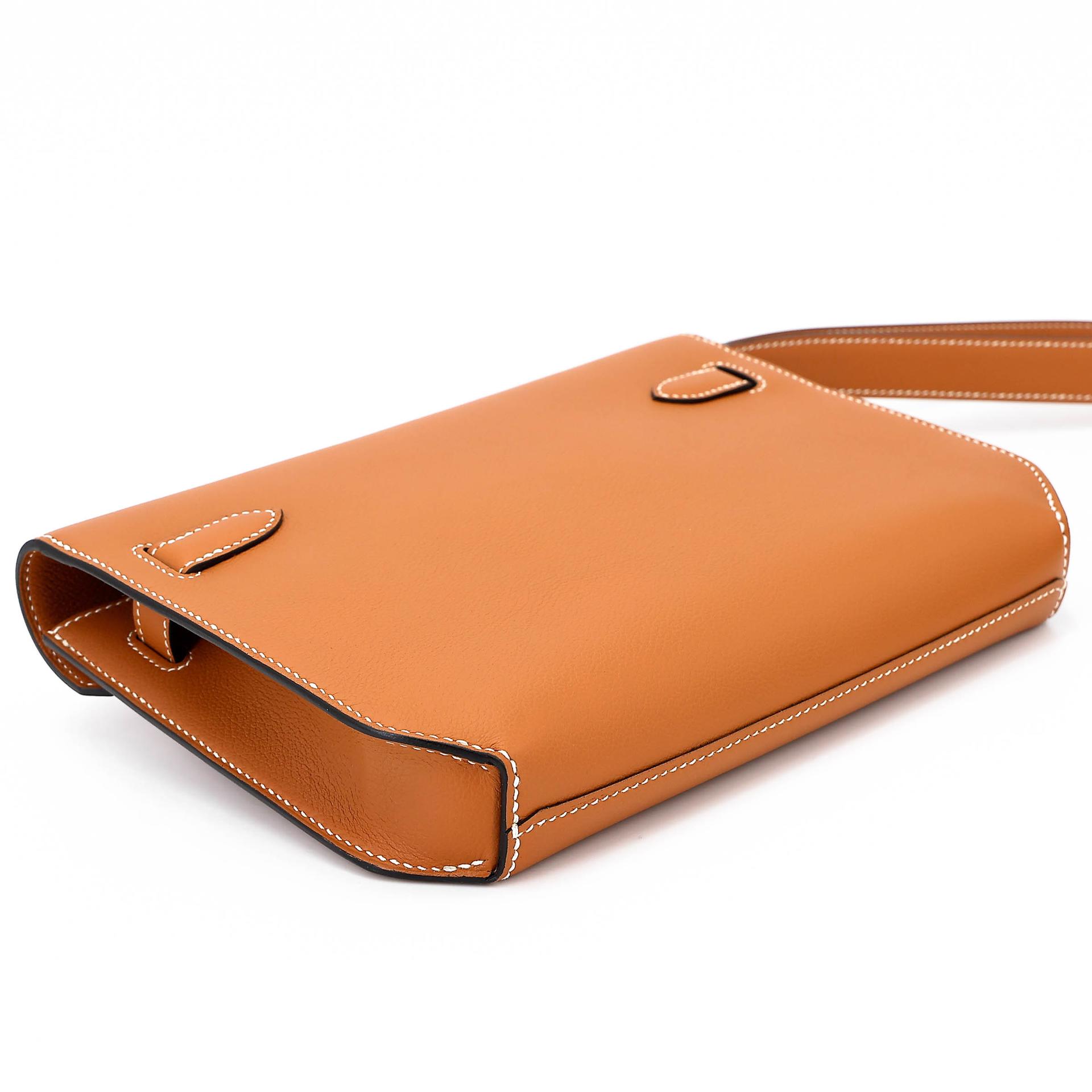 未使用保存品 HERMÈS 爱马仕 Kelly depeches 25 公文包 1H 太妃金 Toffee Evercolor皮 银扣 Y刻 2020年 - 9