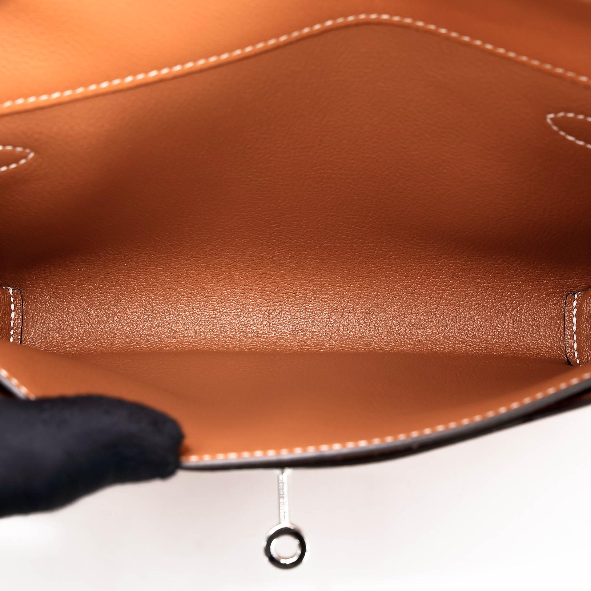 未使用保存品 HERMÈS 爱马仕 Kelly depeches 25 公文包 1H 太妃金 Toffee Evercolor皮 银扣 Y刻 2020年 - 20