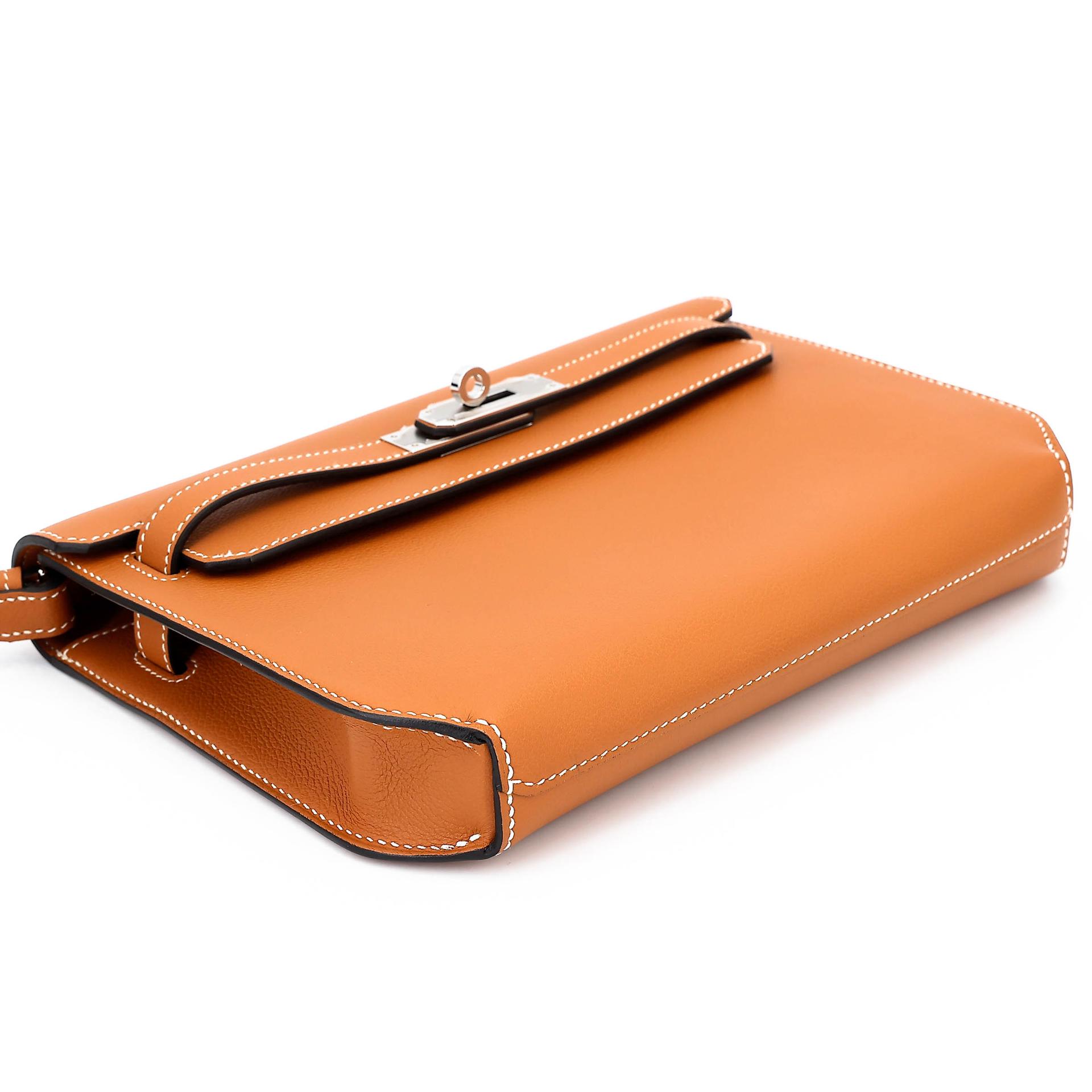 未使用保存品 HERMÈS 爱马仕 Kelly depeches 25 公文包 1H 太妃金 Toffee Evercolor皮 银扣 Y刻 2020年 - 7