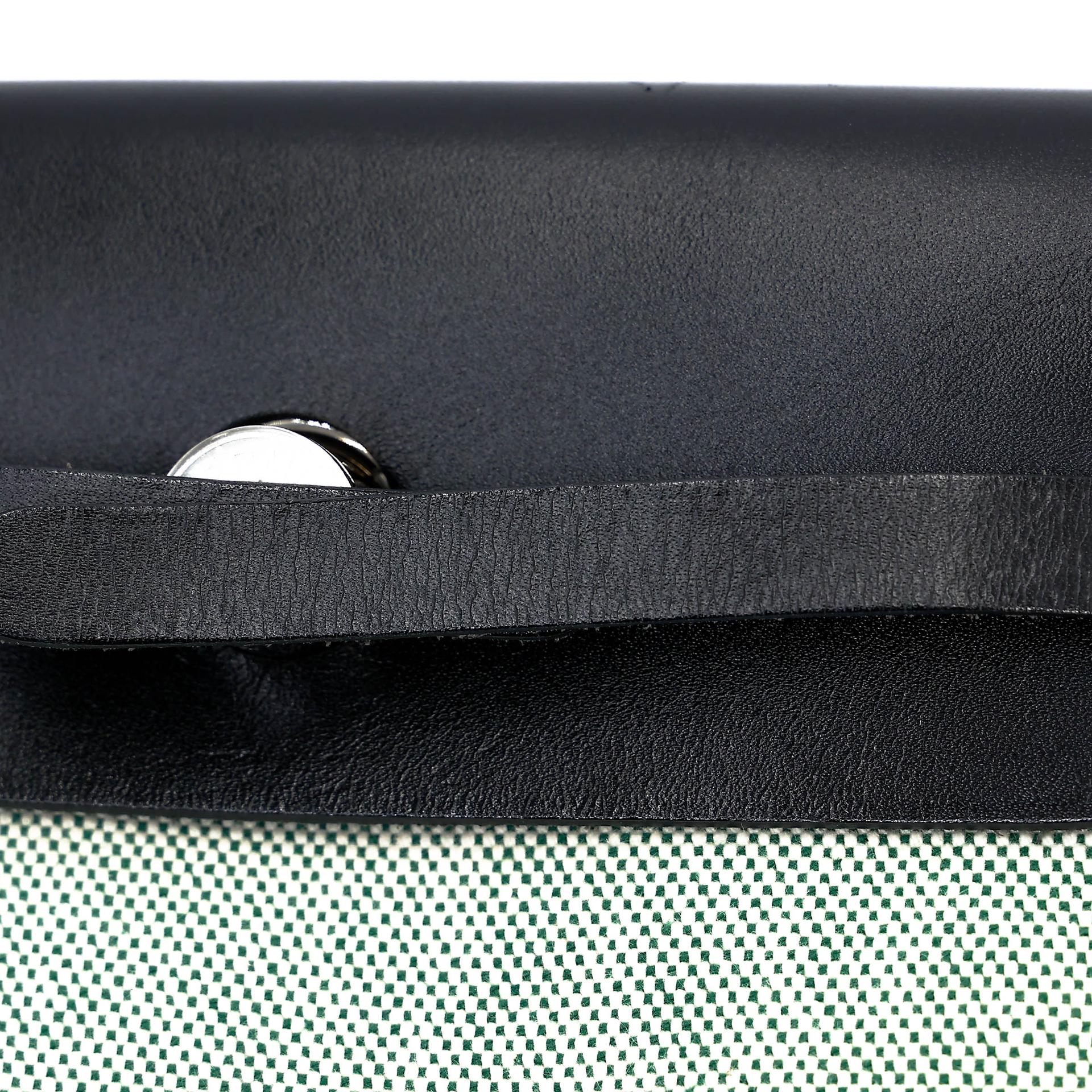 Excellent ( Rank SA ) HERMÈS Herbag Zip Mini 20 Noir (89) Vert Moyen (65) Vache Hunter Toile H Viking canvas Palladium hardware K (2025) - 19