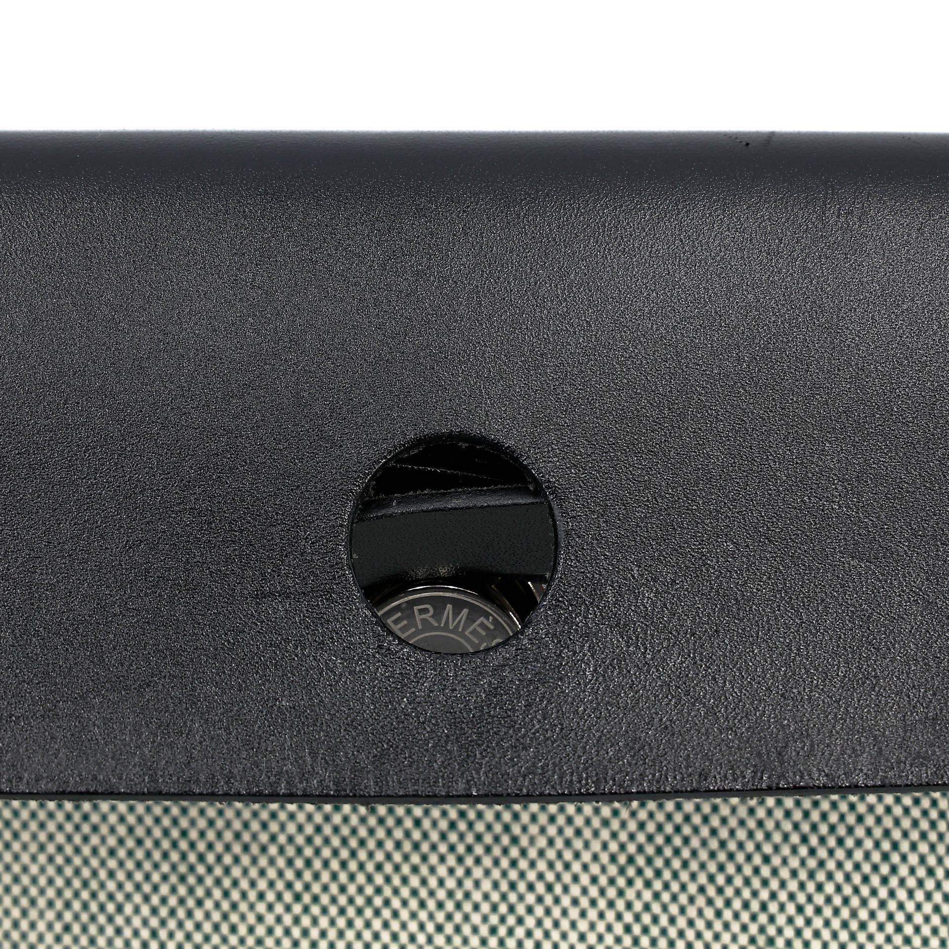 Excellent ( Rank SA ) HERMÈS Herbag Zip Mini 20 Noir (89) Vert Moyen (65) Vache Hunter Toile H Viking canvas Palladium hardware K (2025) - 21