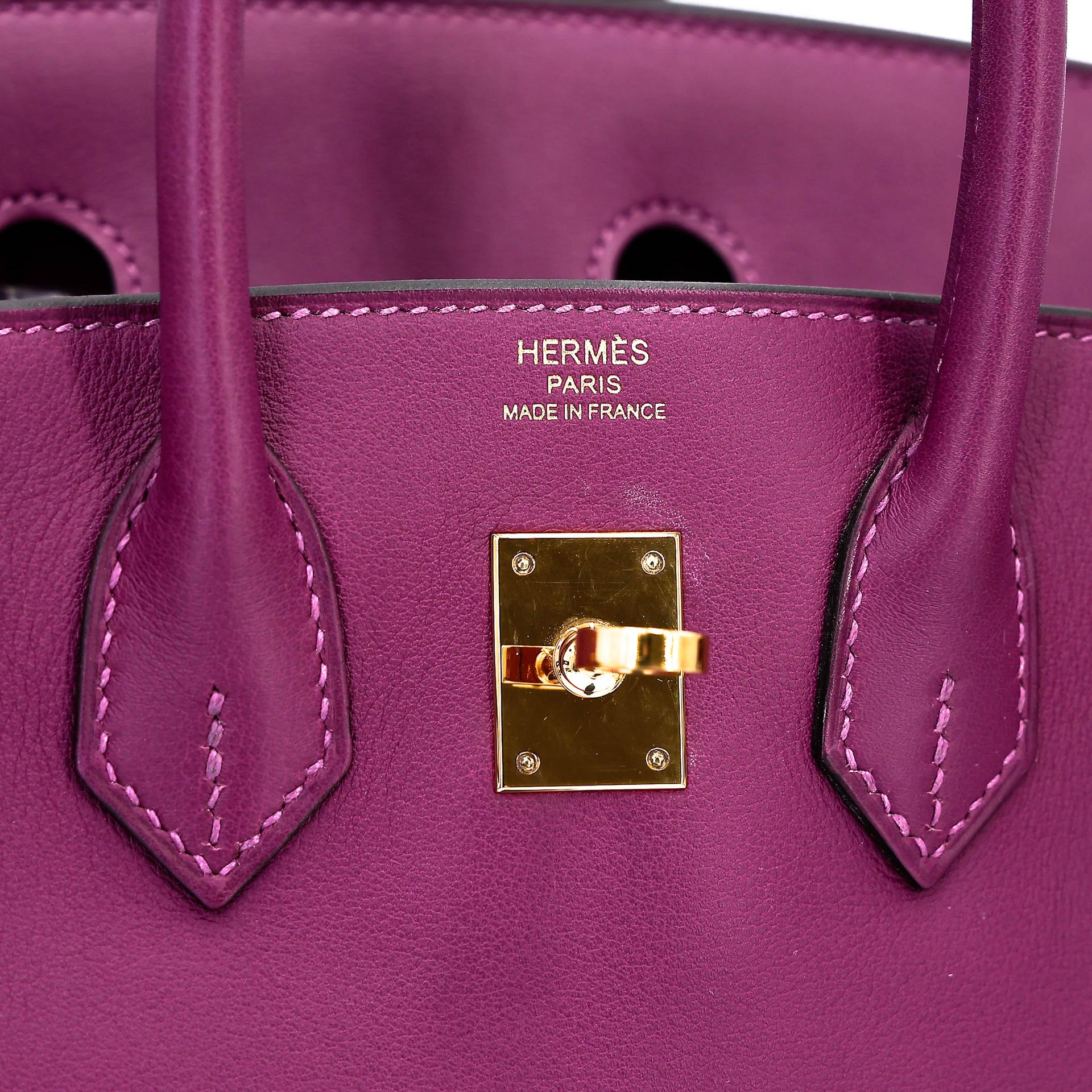 Very Good ( Rank A) HERMÈS Birkin 25 Anemone (P9) Swift Gold hardware D (2019) - 30