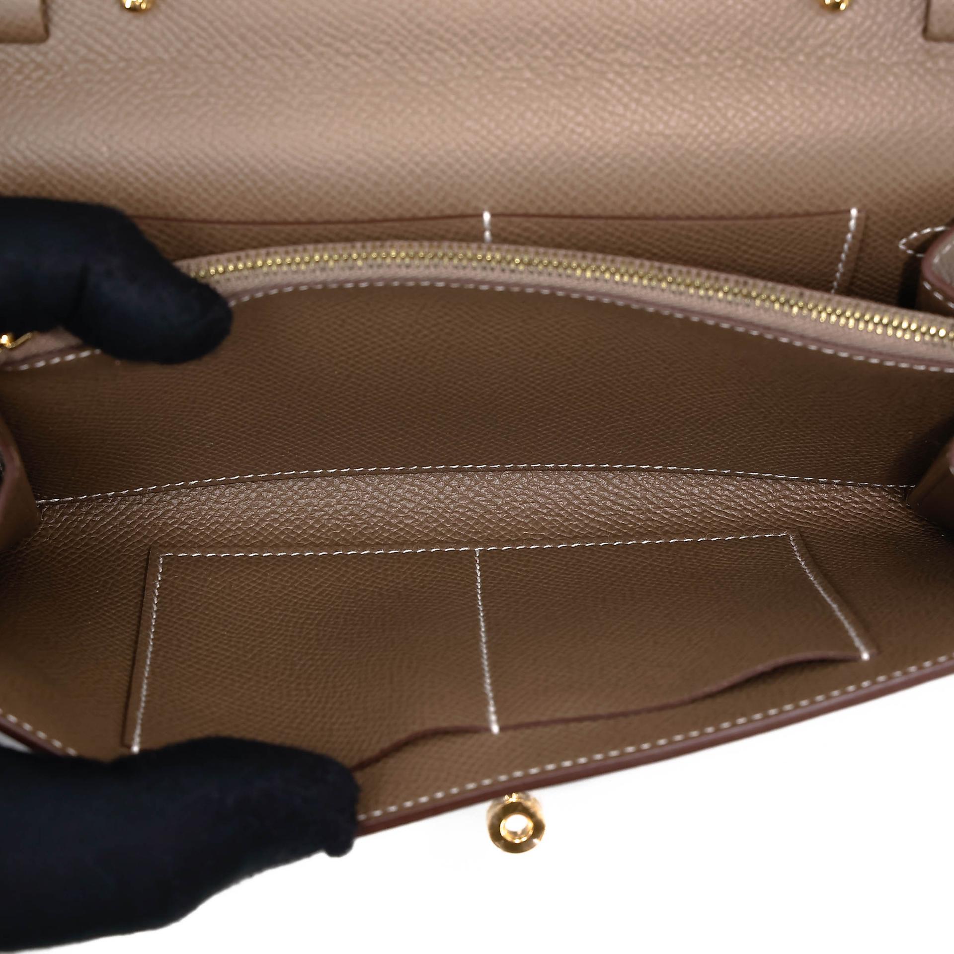 未使用保存品 HERMÈS 愛馬仕 Kelly To Go 錢包 18 大象灰 Etoupe Epsom皮 金扣 Z刻 2021年 - 21