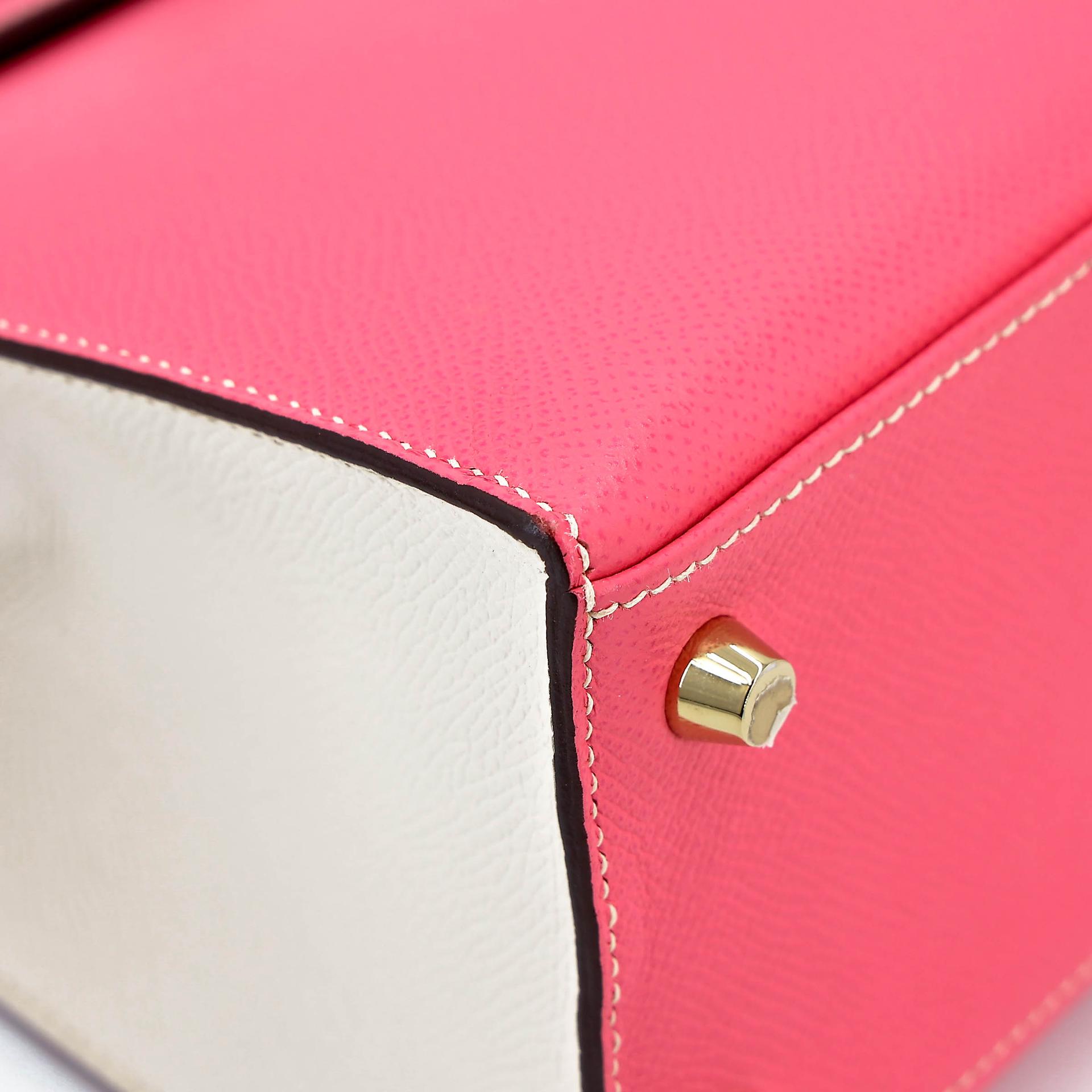 A美品 HERMÈS 愛馬仕 馬蹄印定制 Kelly 25  外縫 HSS 8W 唇膏粉 Rose Azalee I2 奶油白 Nata Epsom牛皮 拉絲金扣 C刻 2018年 - 9