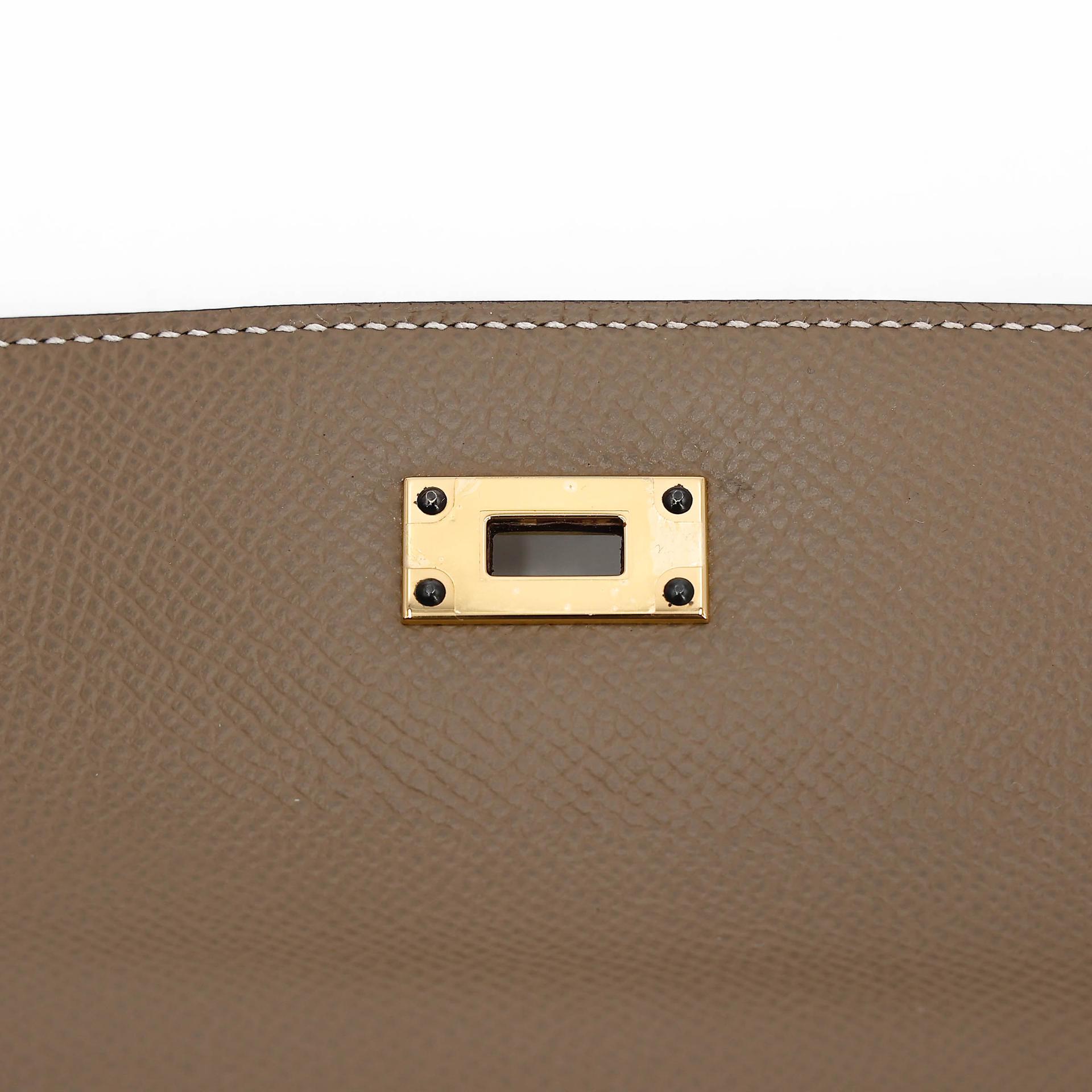 未使用保存品 HERMÈS 愛馬仕 Kelly To Go 錢包 18 大象灰 Etoupe Epsom皮 金扣 Z刻 2021年 - 11