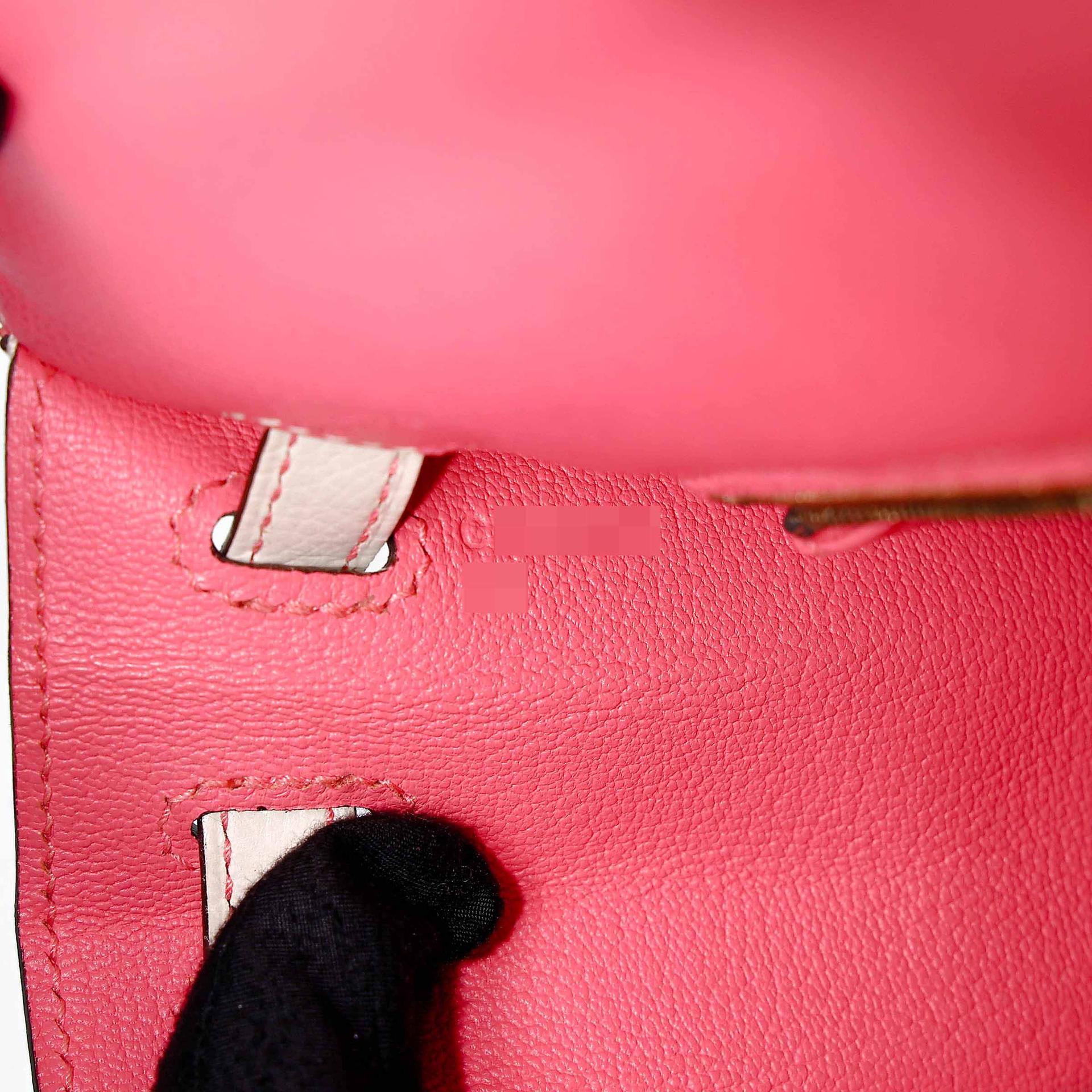 A美品 HERMÈS 愛馬仕 馬蹄印定制 Kelly 25  外縫 HSS 8W 唇膏粉 Rose Azalee I2 奶油白 Nata Epsom牛皮 拉絲金扣 C刻 2018年 - 19