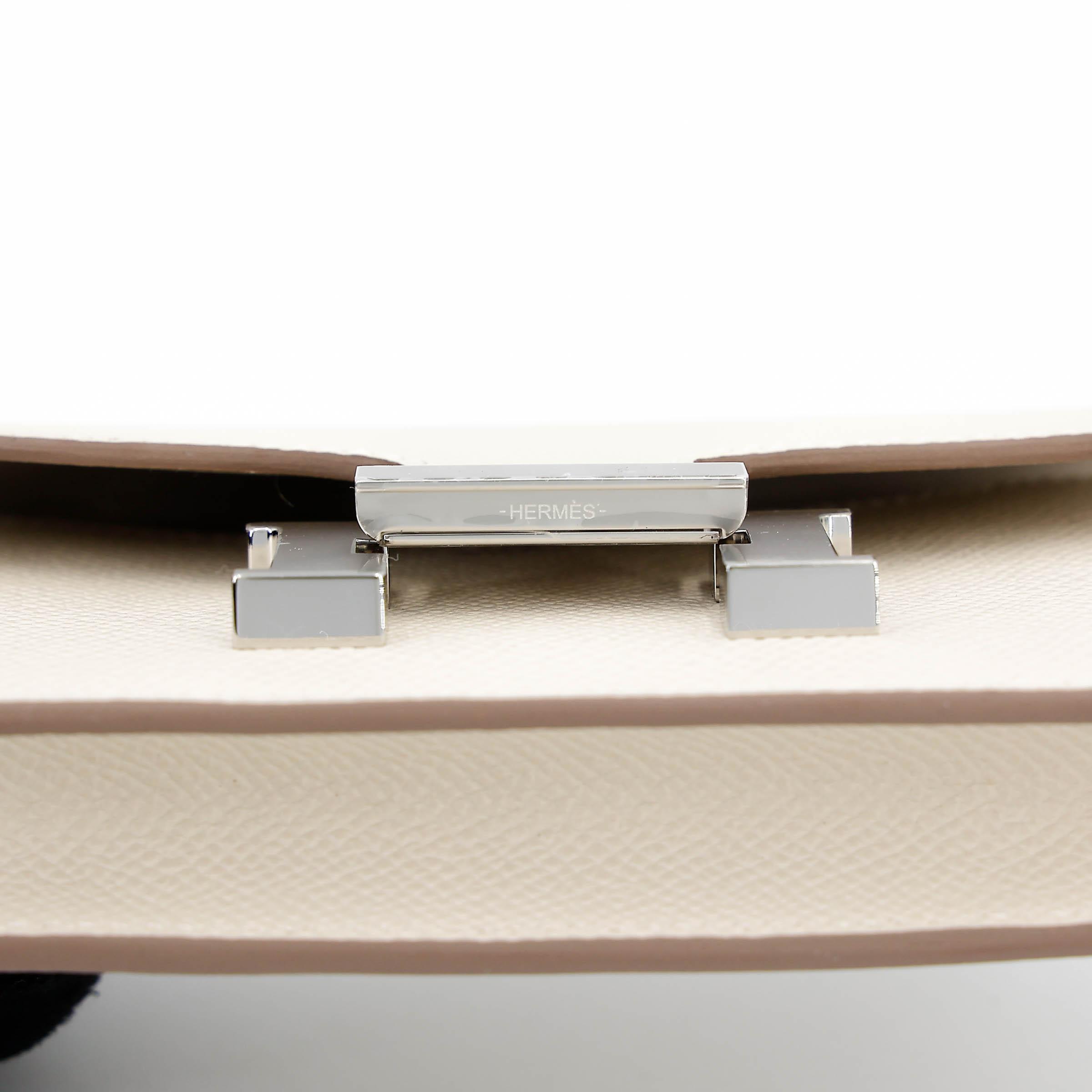 全新 HERMÈS 爱马仕 Constance Slim 钱包 10 奶昔白 Craie Epsom皮 银扣 K刻 2025年 - 9