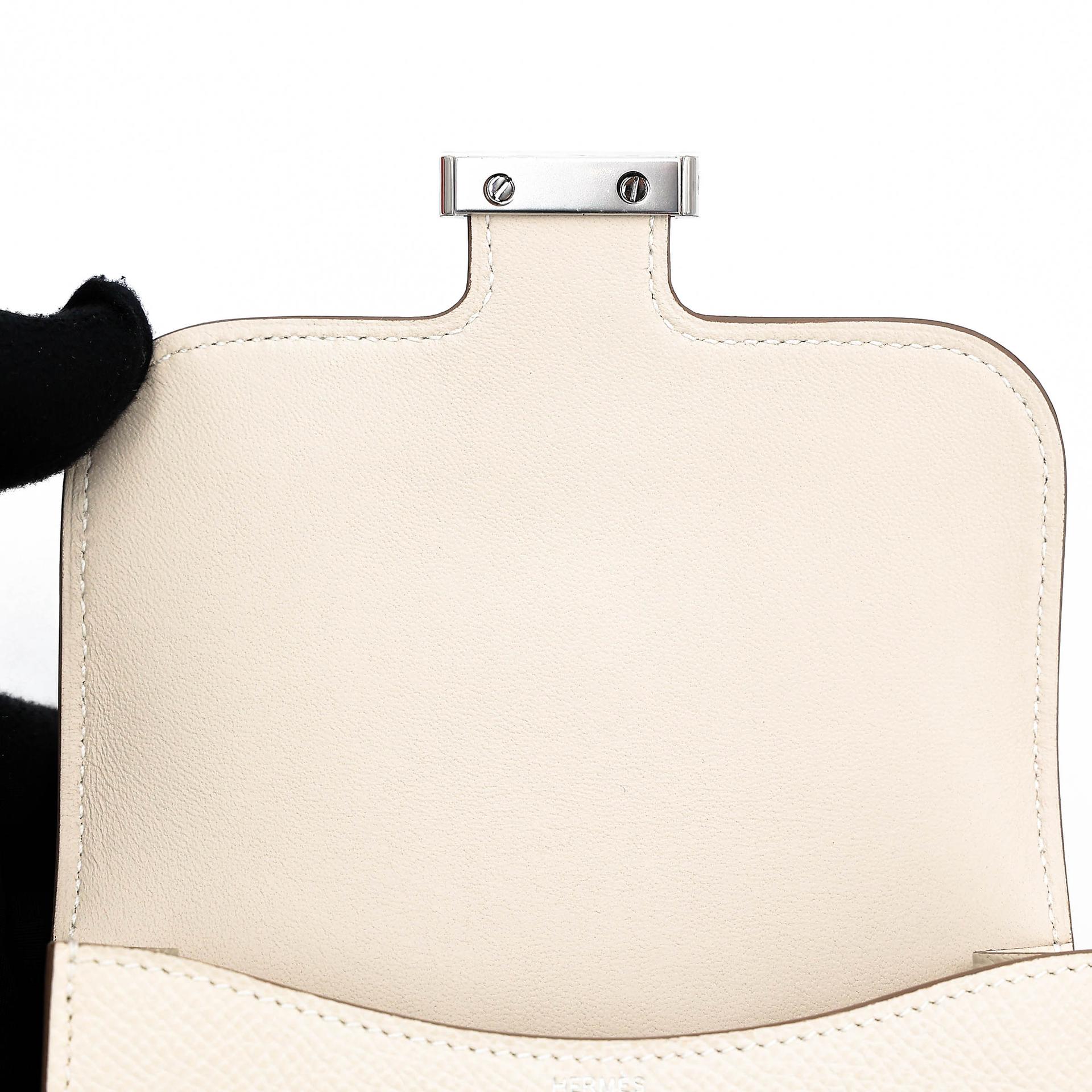 全新 HERMÈS 爱马仕 Constance Slim 钱包 10 奶昔白 Craie Epsom皮 银扣 K刻 2025年 - 11
