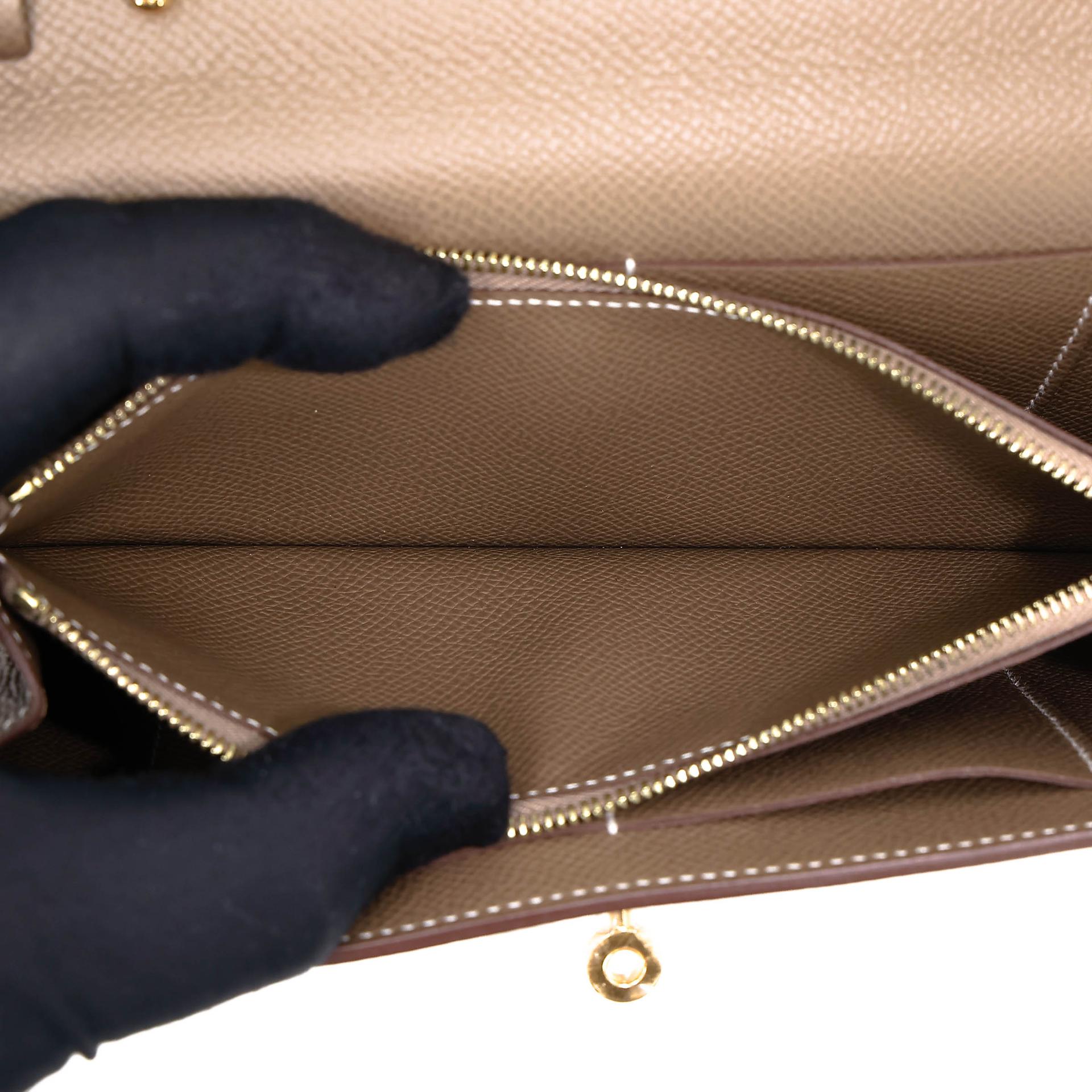 未使用保存品 HERMÈS 愛馬仕 Kelly To Go 錢包 18 大象灰 Etoupe Epsom皮 金扣 Z刻 2021年 - 20