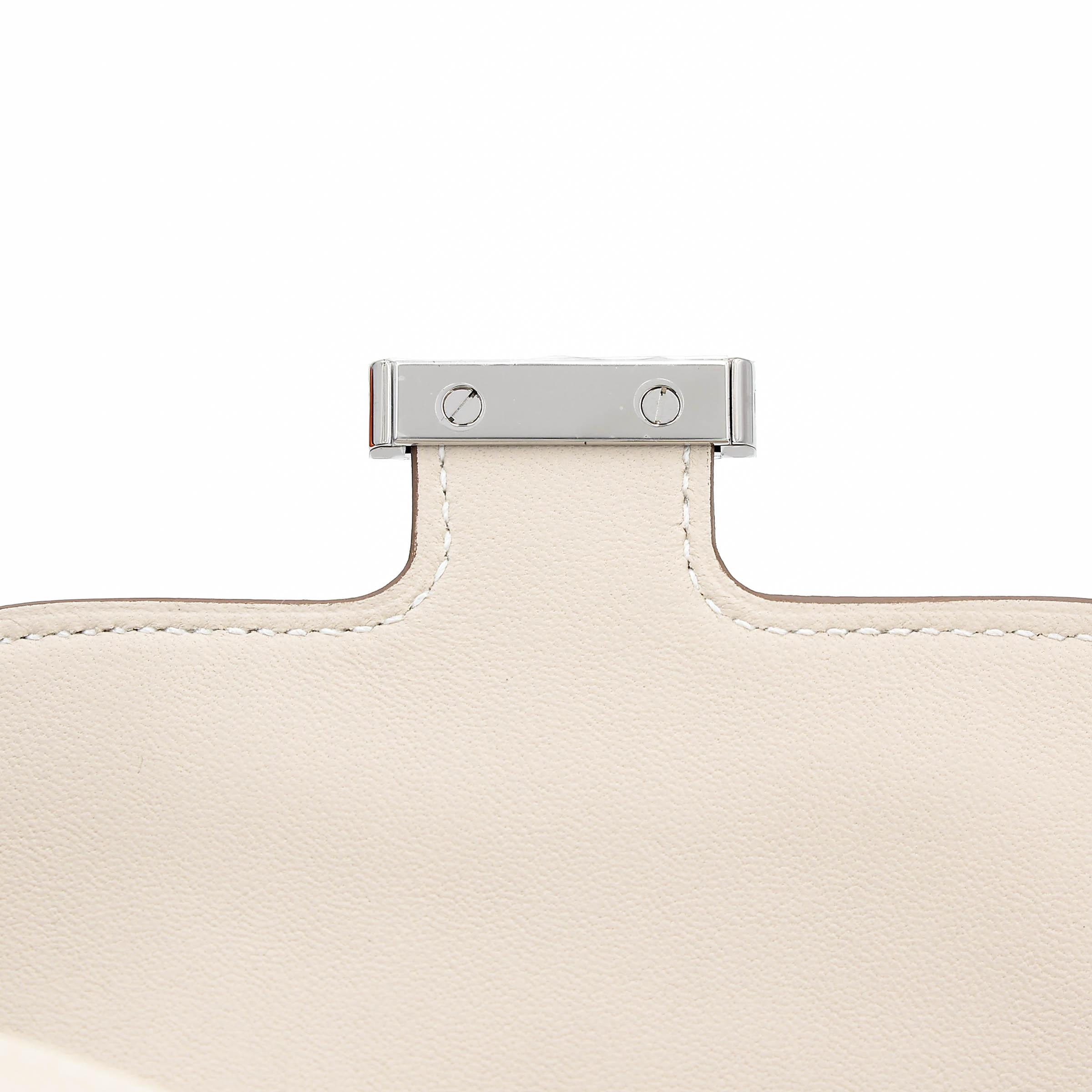 全新 HERMÈS 爱马仕 Constance Slim 钱包 10 奶昔白 Craie Epsom皮 银扣 K刻 2025年 - 10