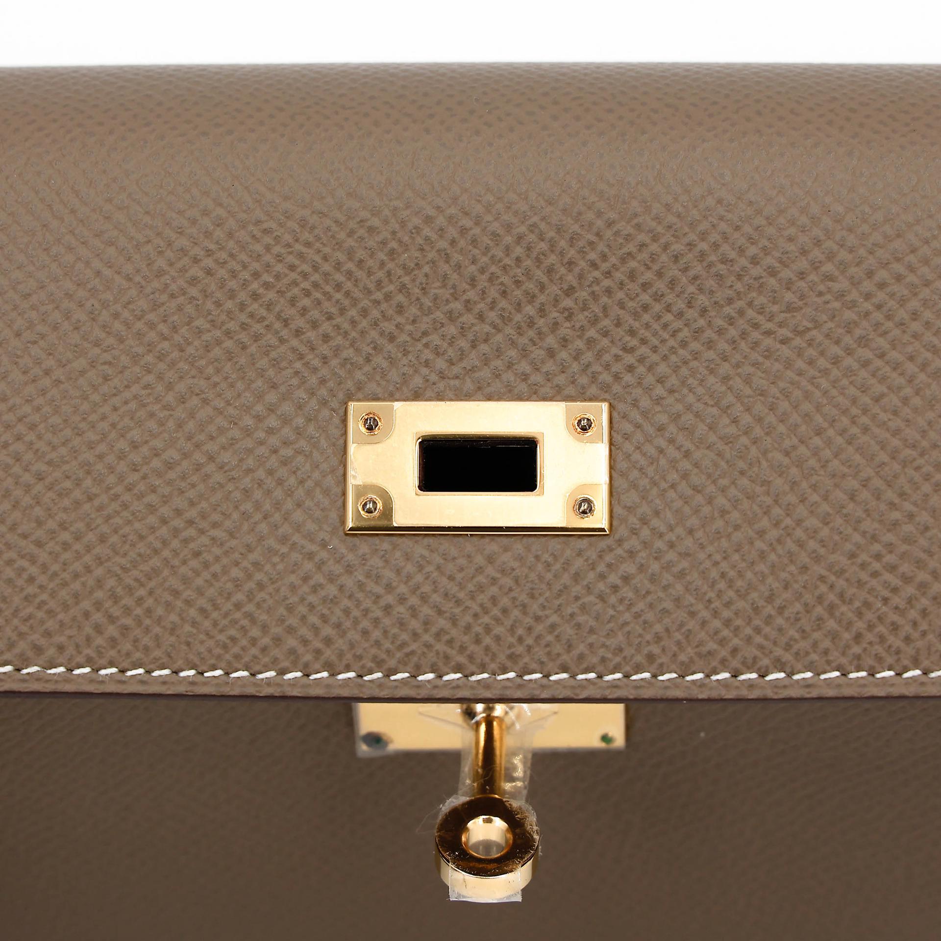 未使用保存品 HERMÈS 愛馬仕 Kelly To Go 錢包 18 大象灰 Etoupe Epsom皮 金扣 Z刻 2021年 - 10
