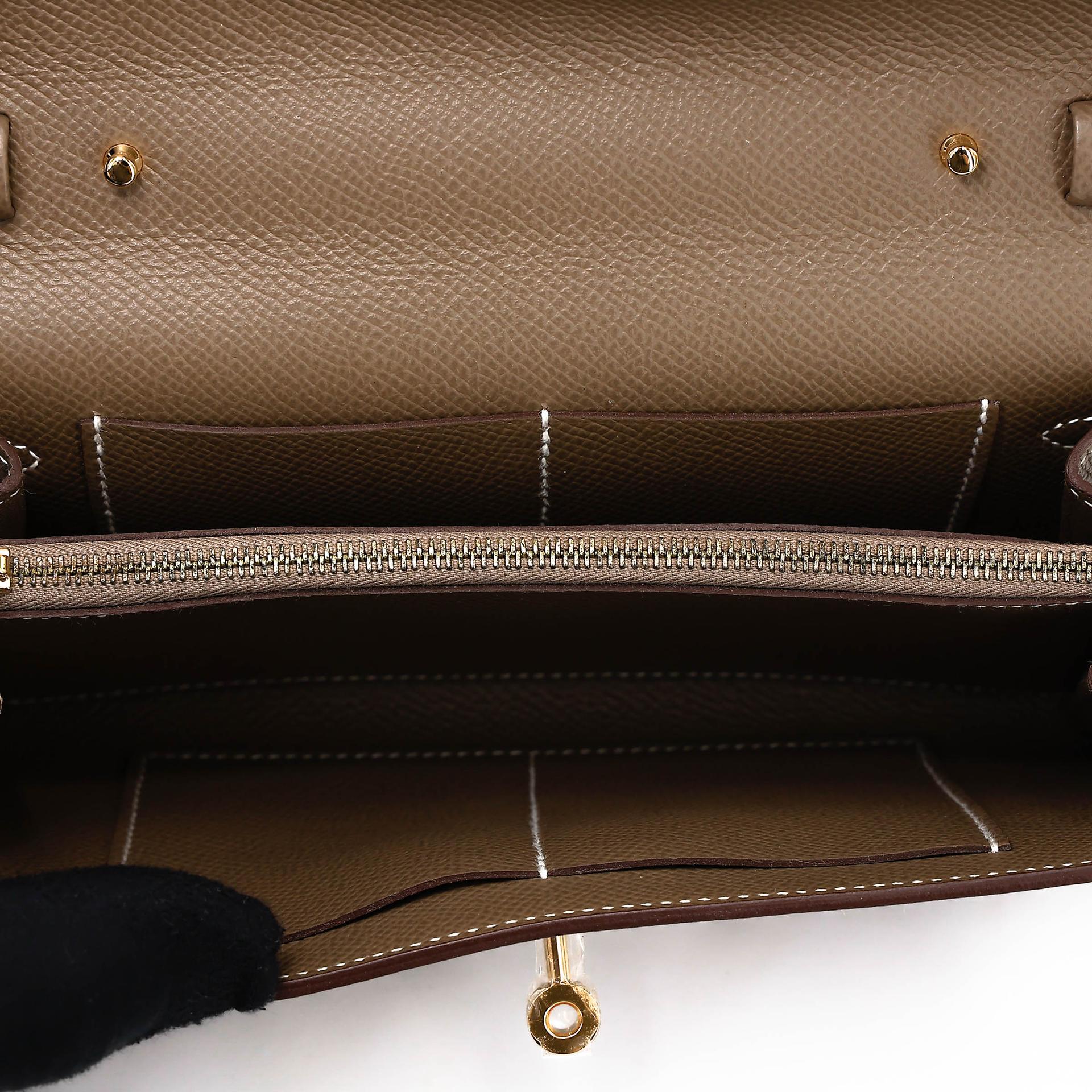 未使用保存品 HERMÈS 愛馬仕 Kelly To Go 錢包 18 大象灰 Etoupe Epsom皮 金扣 Z刻 2021年 - 14