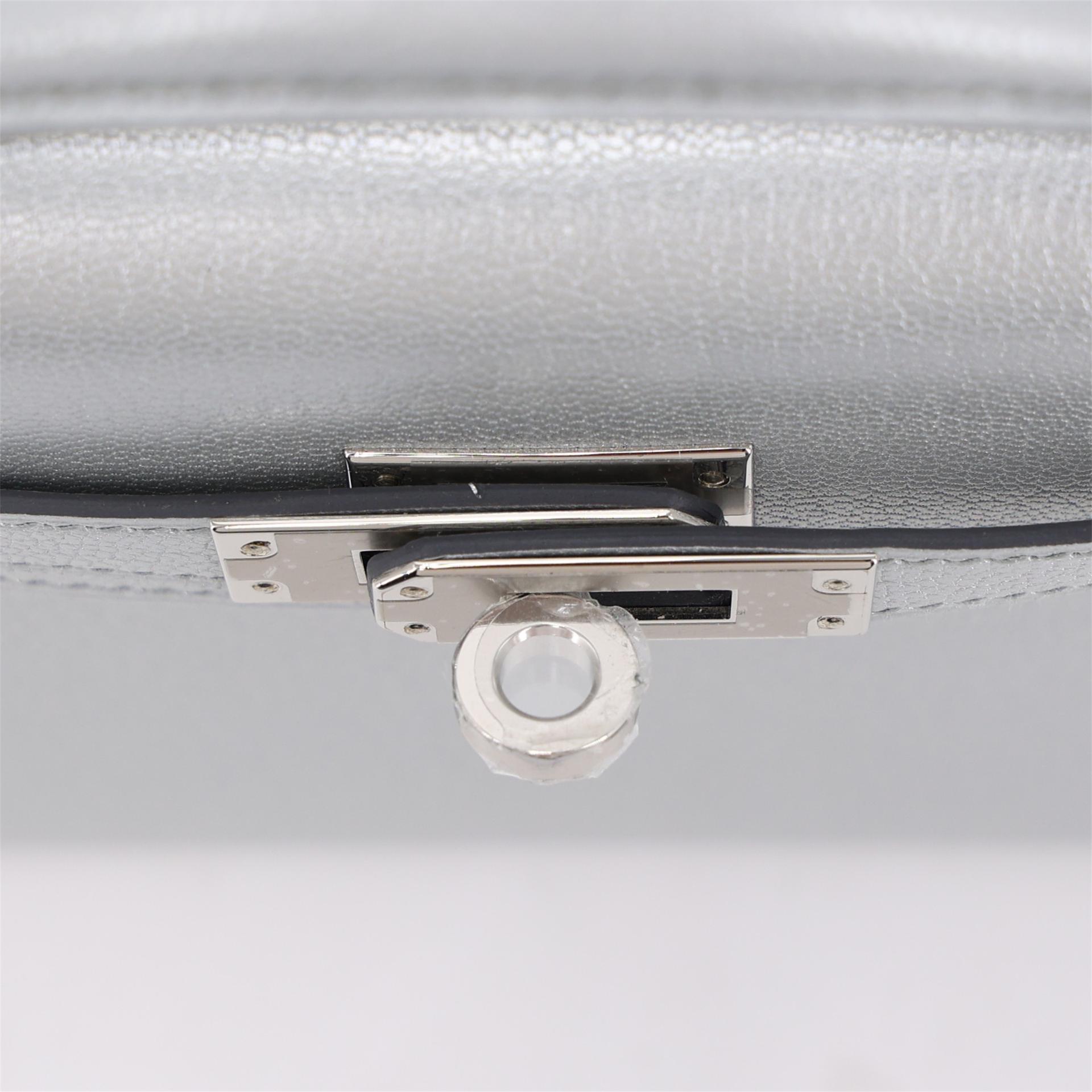 Brand New ( Rank N ) HERMÈS Mini Kelly II Argent (05) Chamkilight Palladium hardware K (2025) - 9