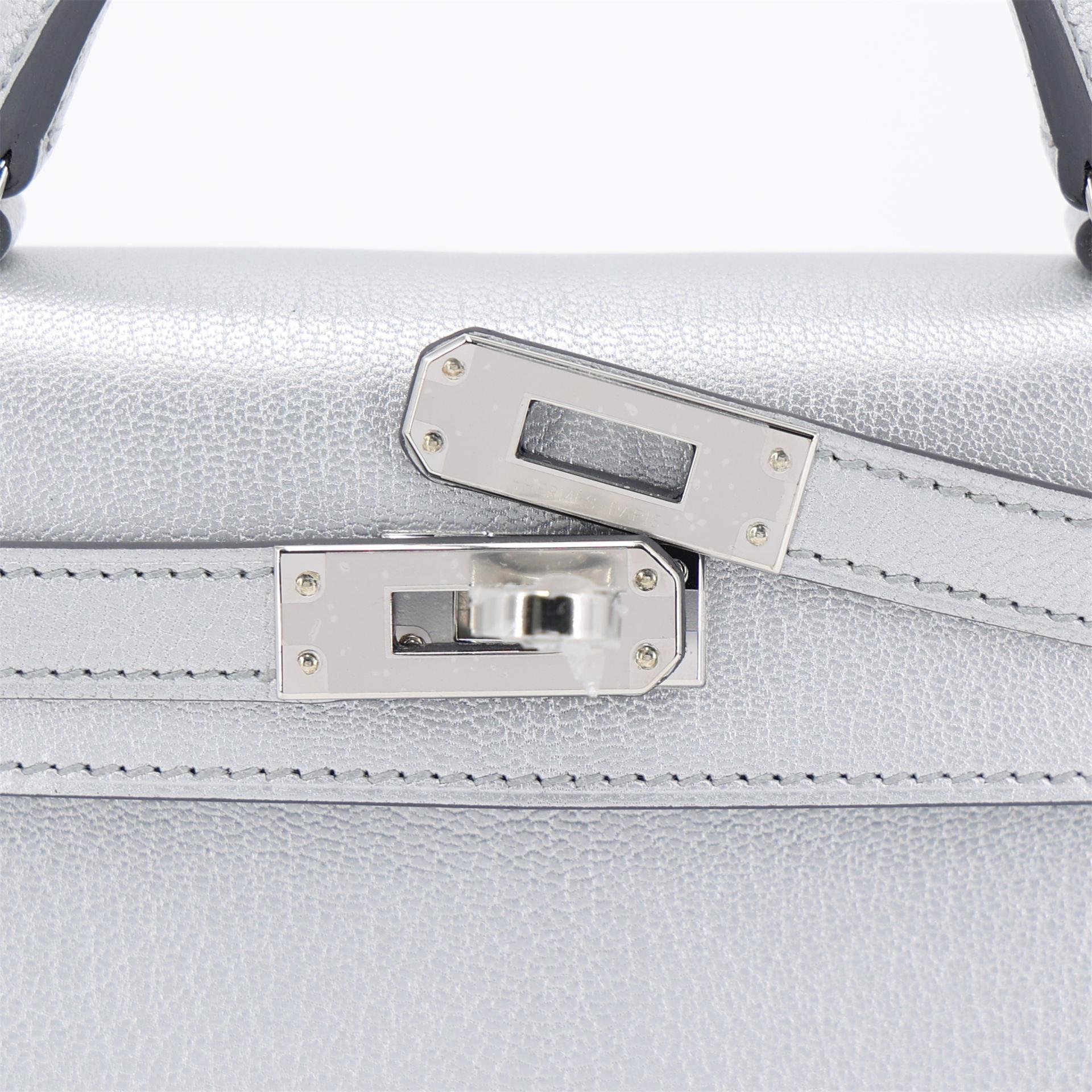 Brand New ( Rank N ) HERMÈS Mini Kelly II Argent (05) Chamkilight Palladium hardware K (2025) - 8
