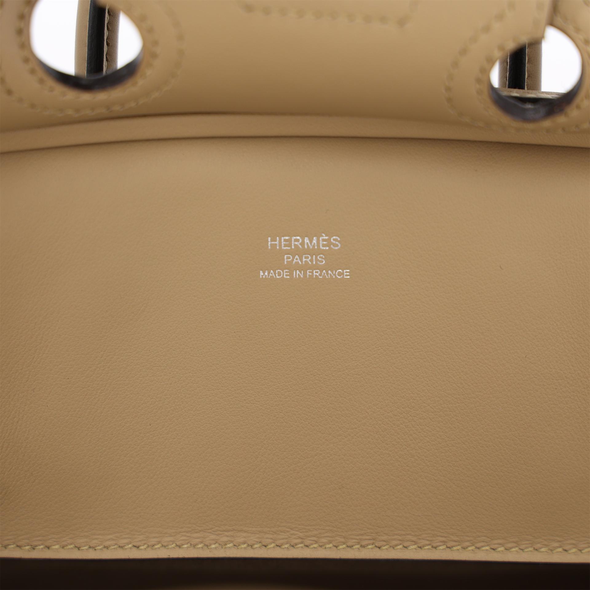 ランク N 新品 HERMÈS エルメス 限定品 バーキン 25 カーゴ ベージュマルファ (8Q) プシエール (1C) スイフト トワルゴエラン シルバー金具 K刻印 (2025) - 11