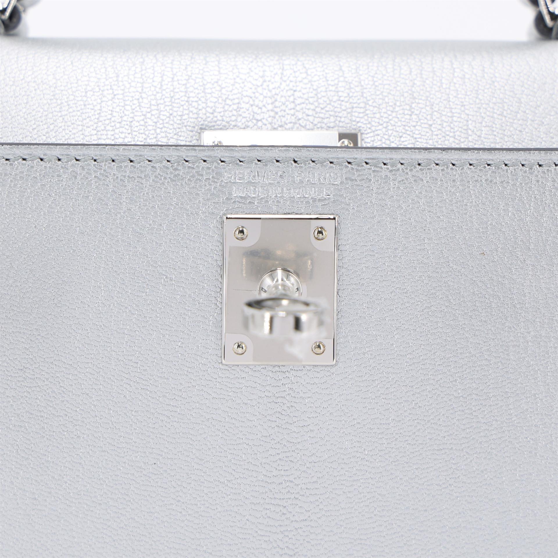 Brand New ( Rank N ) HERMÈS Mini Kelly II Argent (05) Chamkilight Palladium hardware K (2025) - 10
