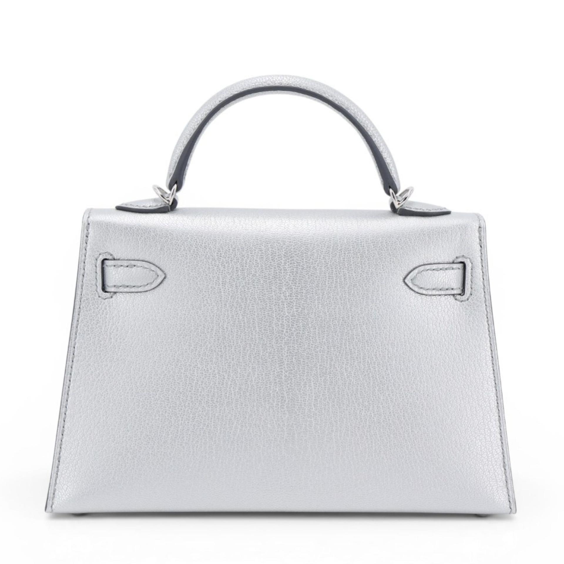 Brand New ( Rank N ) HERMÈS Mini Kelly II Argent (05) Chamkilight Palladium hardware K (2025) - 2
