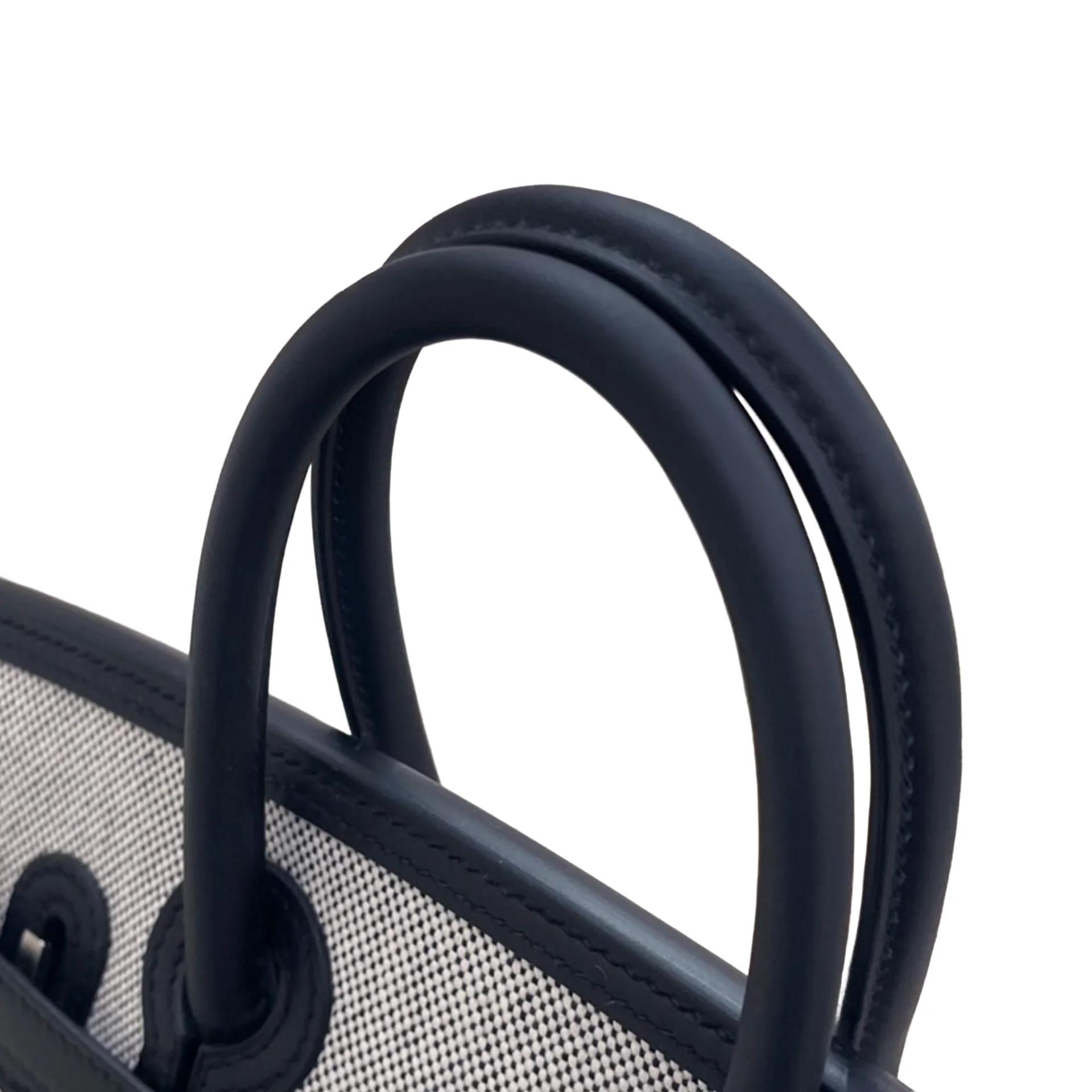 Brand New ( Rank N ) HERMÈS Birkin Cargo 25 Noir (89) Ecru Toile H canvas Swift Palladium hardware K (2025) - 3