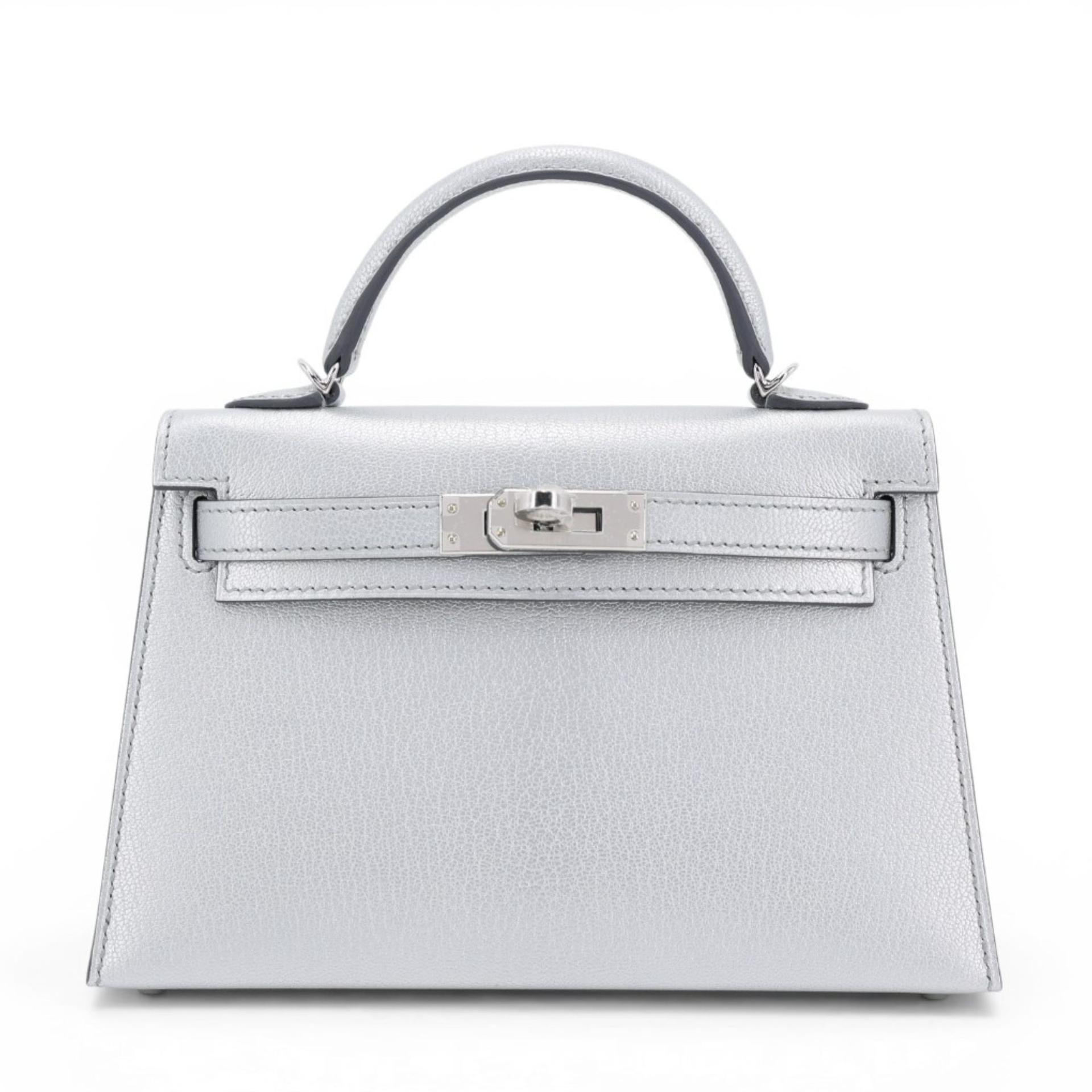 Brand New ( Rank N ) HERMÈS Mini Kelly II Argent (05) Chamkilight Palladium hardware K (2025) - 1