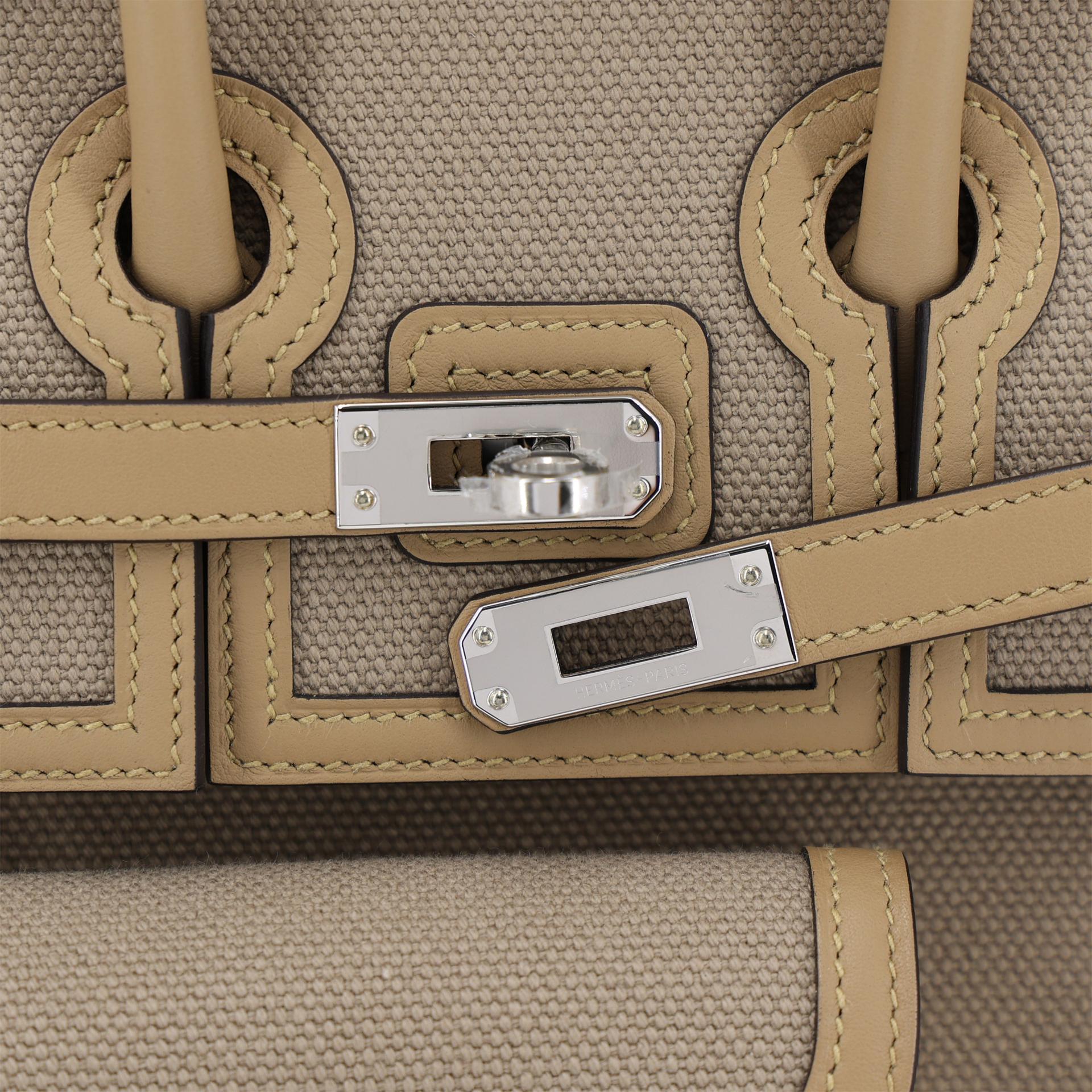 ランク N 新品 HERMÈS エルメス 限定品 バーキン 25 カーゴ ベージュマルファ (8Q) プシエール (1C) スイフト トワルゴエラン シルバー金具 K刻印 (2025) - 8