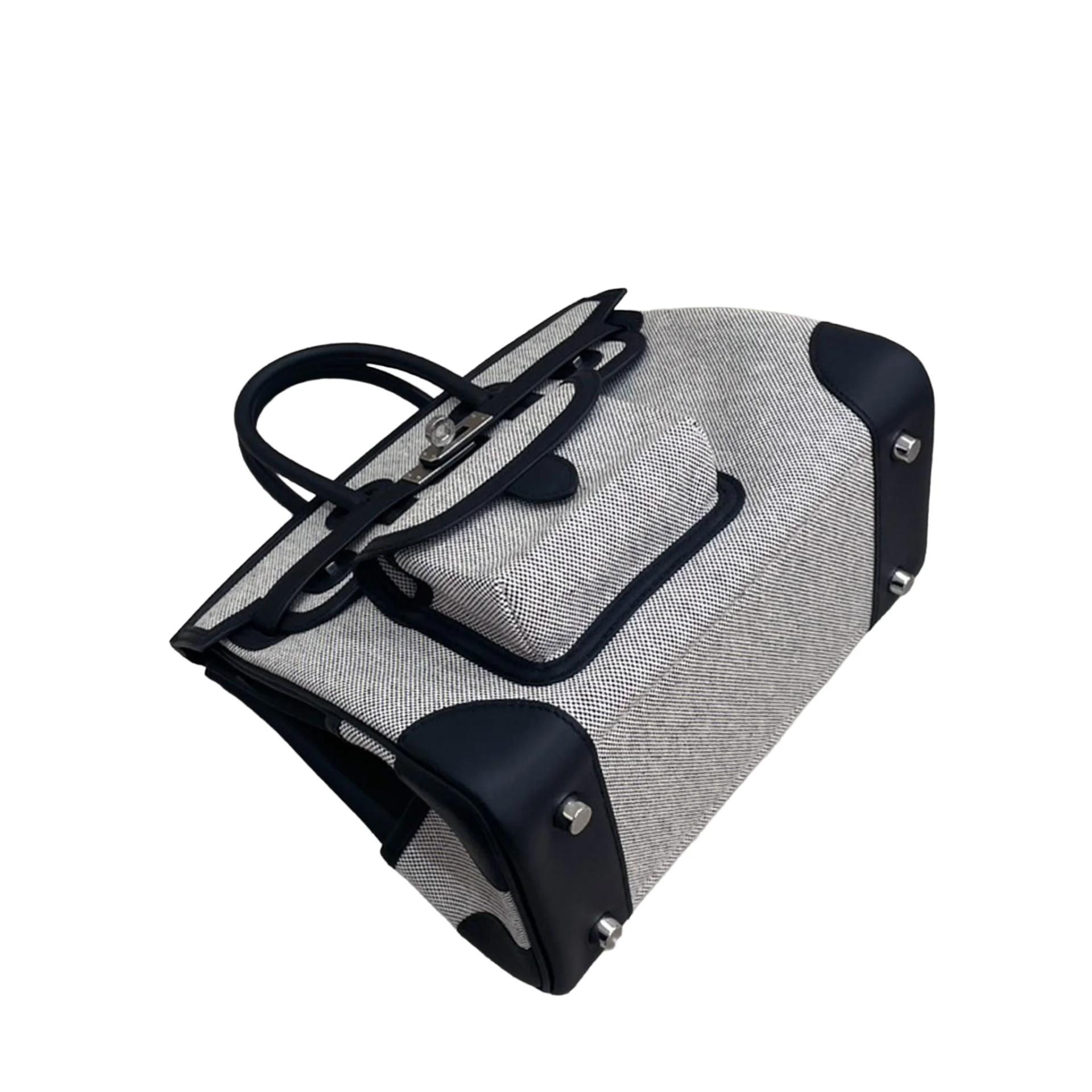 Brand New ( Rank N ) HERMÈS Birkin Cargo 25 Noir (89) Ecru Toile H canvas Swift Palladium hardware K (2025) - 4