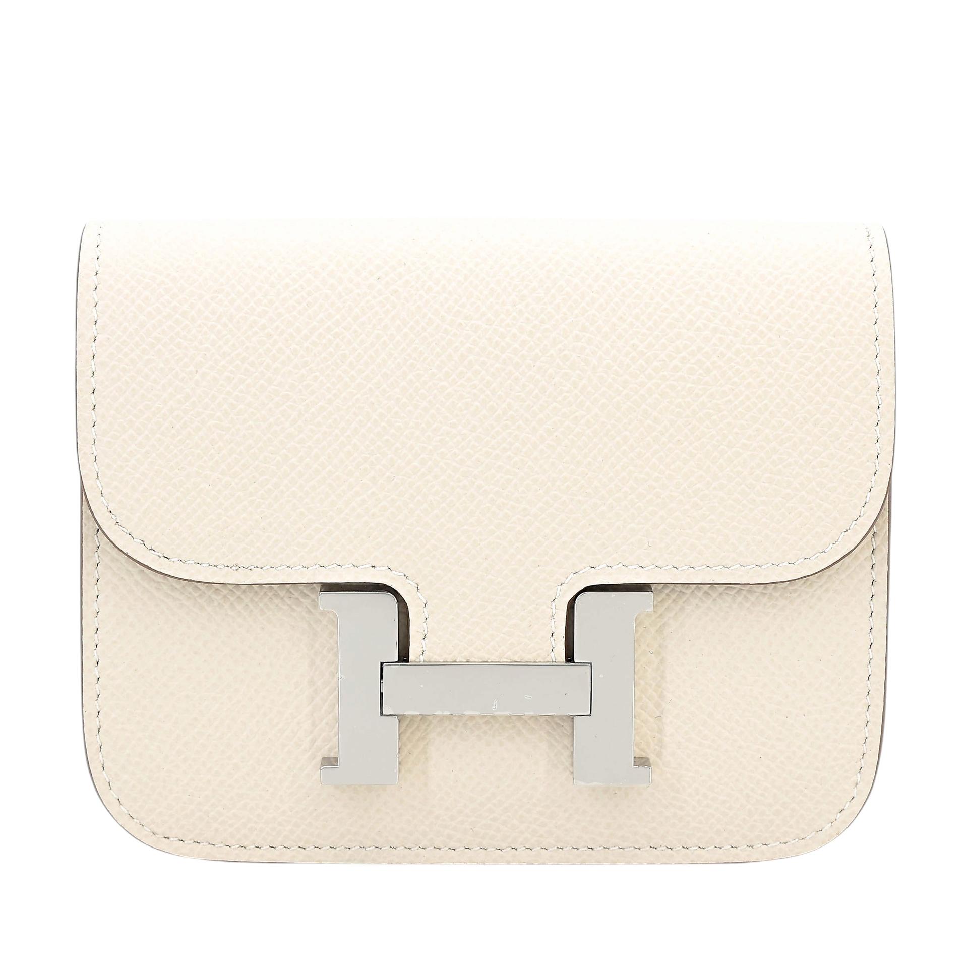 全新 HERMÈS 爱马仕 Constance Slim 钱包 10 奶昔白 Craie Epsom皮 银扣 K刻 2025年 - 1