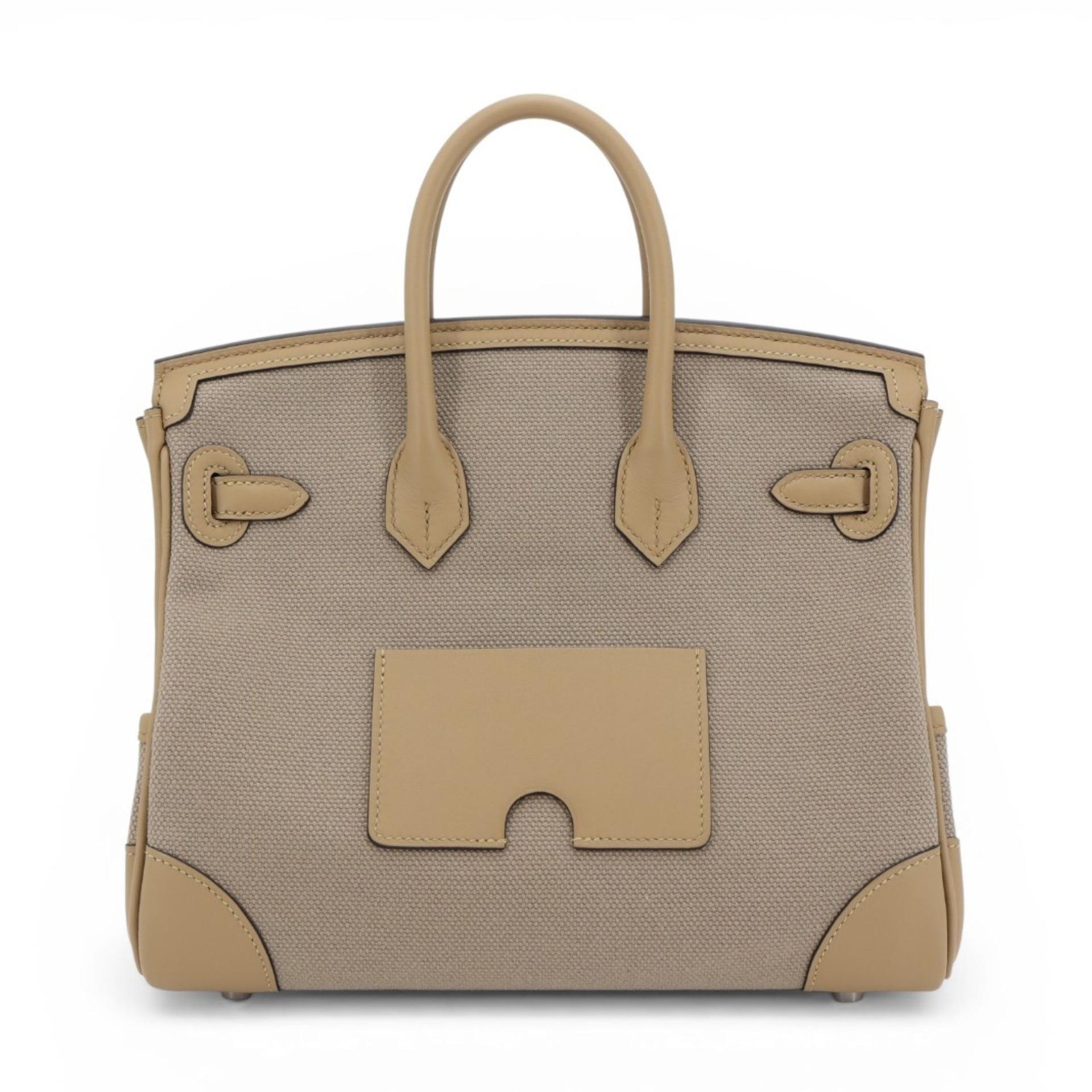 ランク N 新品 HERMÈS エルメス 限定品 バーキン 25 カーゴ ベージュマルファ (8Q) プシエール (1C) スイフト トワルゴエラン シルバー金具 K刻印 (2025) - 2