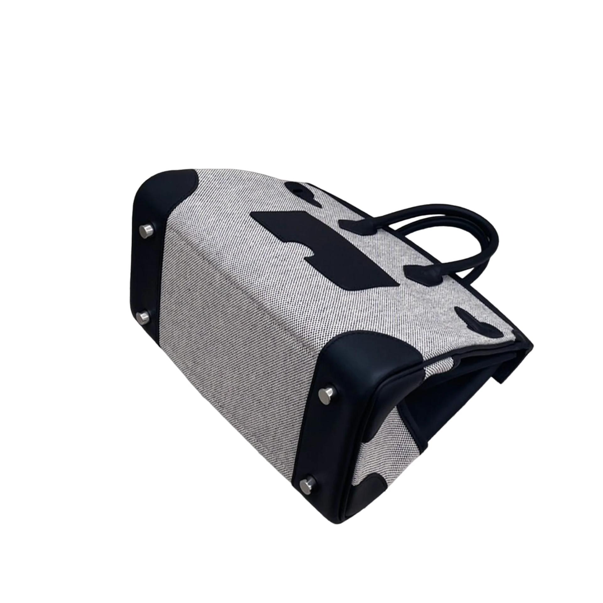 Brand New ( Rank N ) HERMÈS Birkin Cargo 25 Noir (89) Ecru Toile H canvas Swift Palladium hardware K (2025) - 7