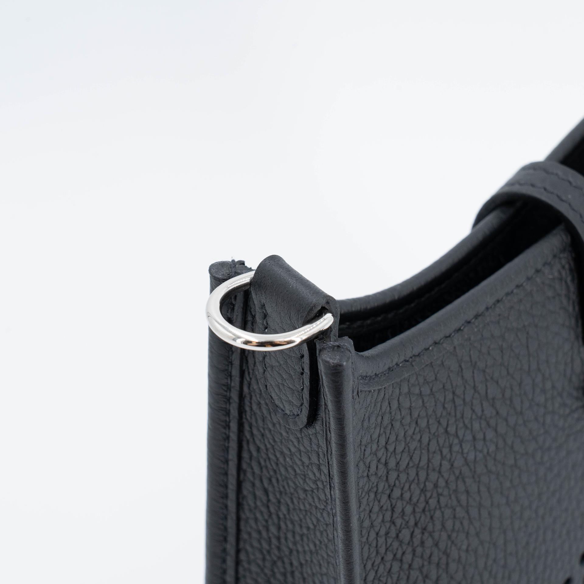 Unused ( Rank NS ) HERMÈS Mini Evelyne 16 Amazone 112cm Noir (89) Clemence Palladium hardware W (2024) - 9