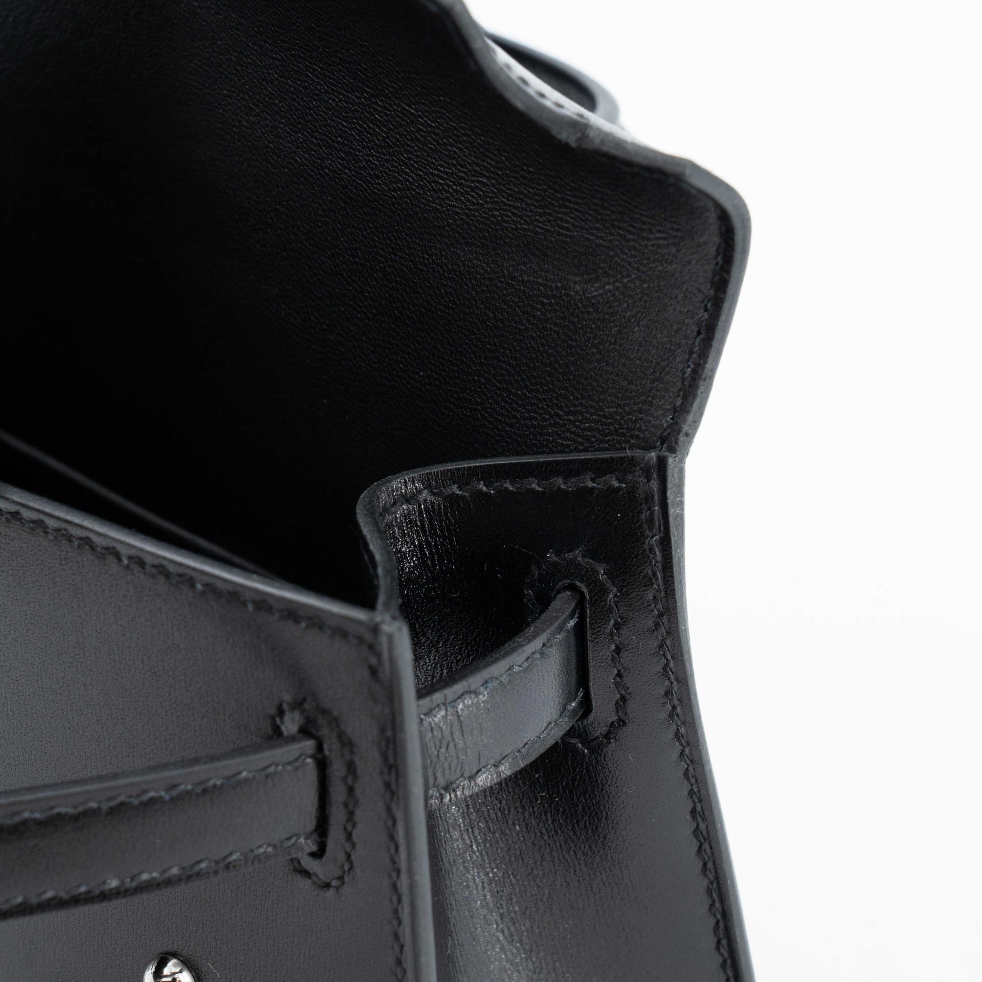 Unused ( Rank NS ) HERMÈS Limited Edition Mini Kelly II Cloute Studded Noir (89) Box-calf Palladium hardware B (2023) - 16