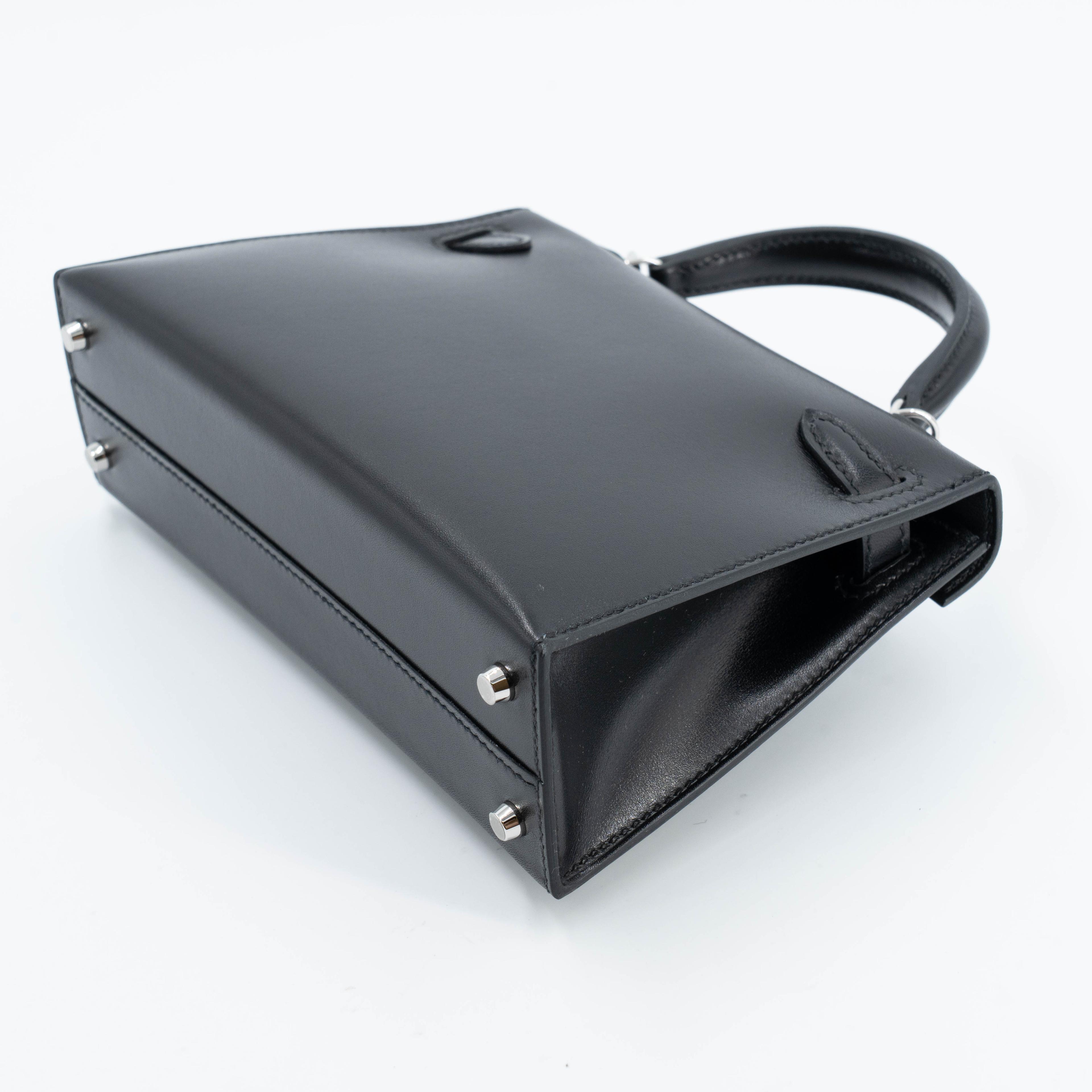 Unused ( Rank NS ) HERMÈS Limited Edition Mini Kelly II Cloute Studded Noir (89) Box-calf Palladium hardware B (2023) - 6