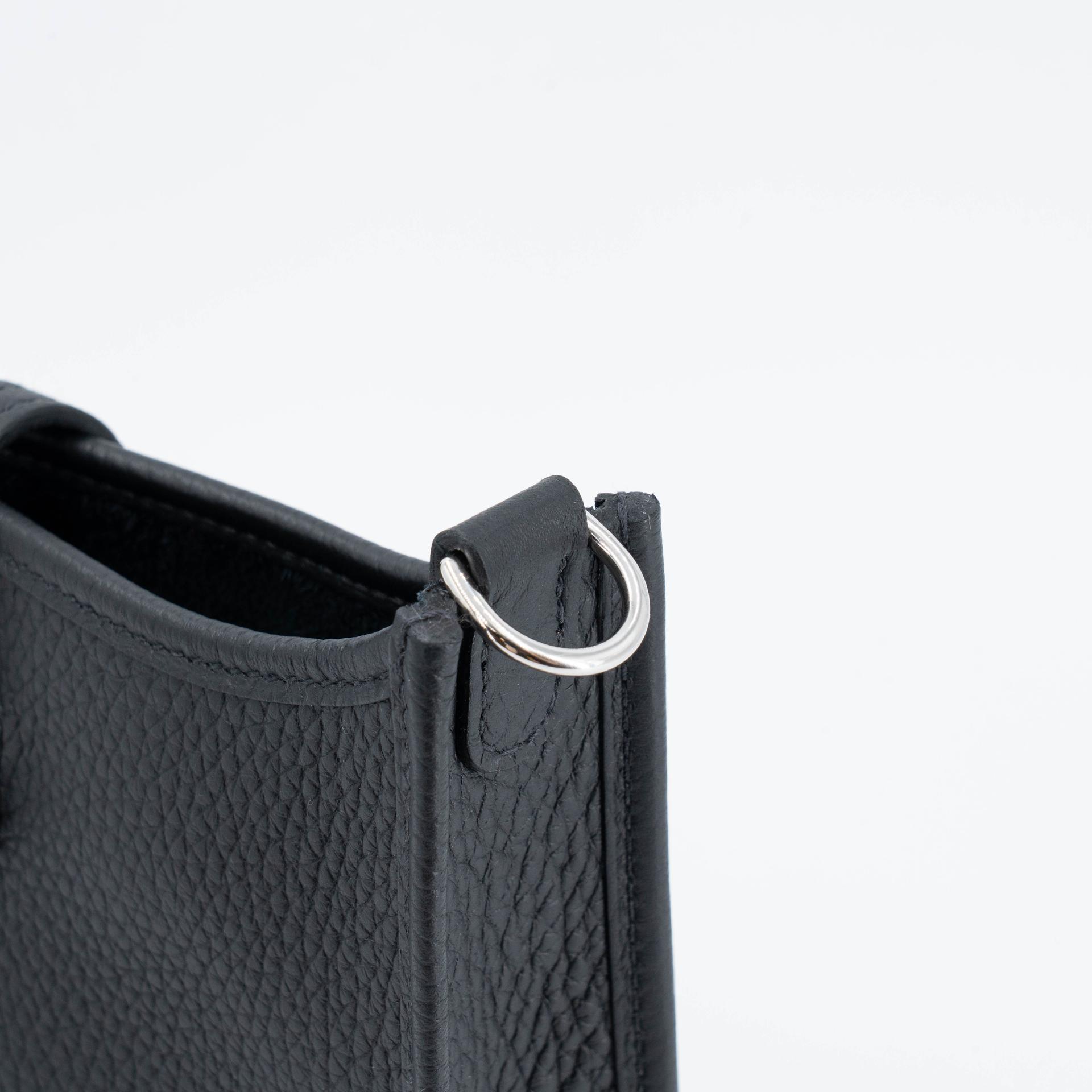 Unused ( Rank NS ) HERMÈS Mini Evelyne 16 Amazone 112cm Noir (89) Clemence Palladium hardware W (2024) - 8