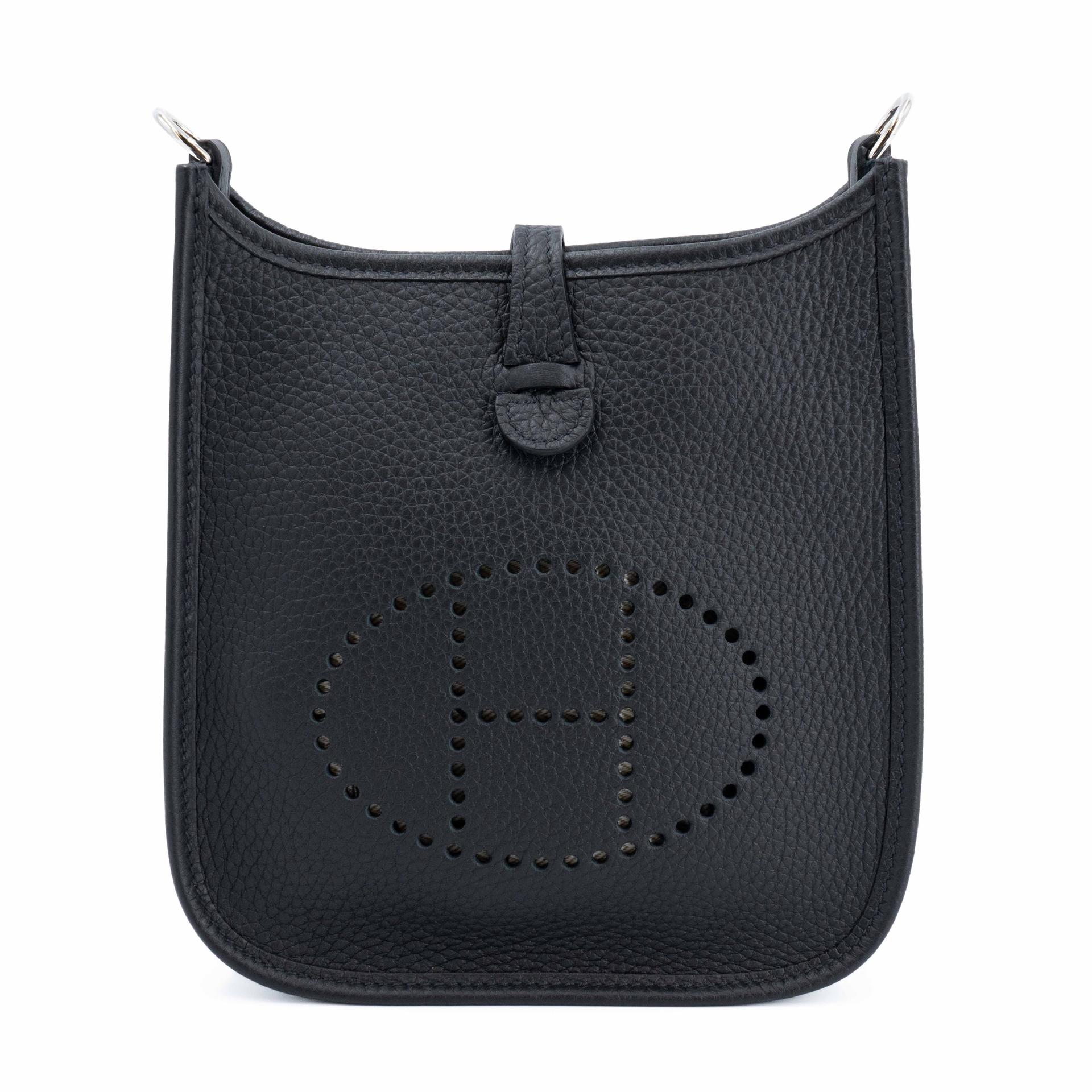Unused ( Rank NS ) HERMÈS Mini Evelyne 16 Amazone 112cm Noir (89) Clemence Palladium hardware W (2024) - 1