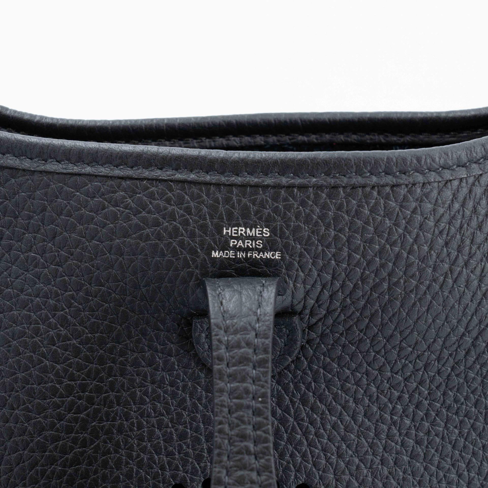 Unused ( Rank NS ) HERMÈS Mini Evelyne 16 Amazone 112cm Noir (89) Clemence Palladium hardware W (2024) - 10