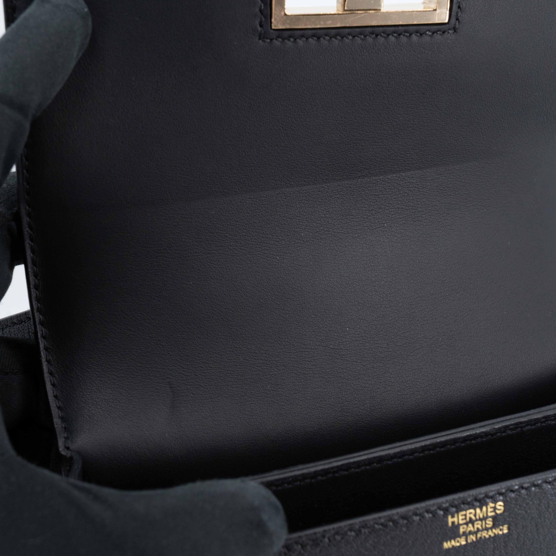 Very Good ( Rank A) HERMÈS Mosaique Mini Noir (89) Chamkila Gold hardware Y (2020) - 13