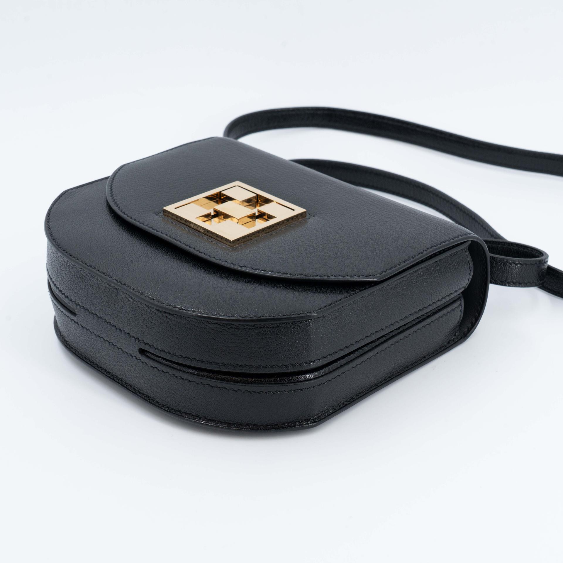Very Good ( Rank A) HERMÈS Mosaique Mini Noir (89) Chamkila Gold hardware Y (2020) - 9