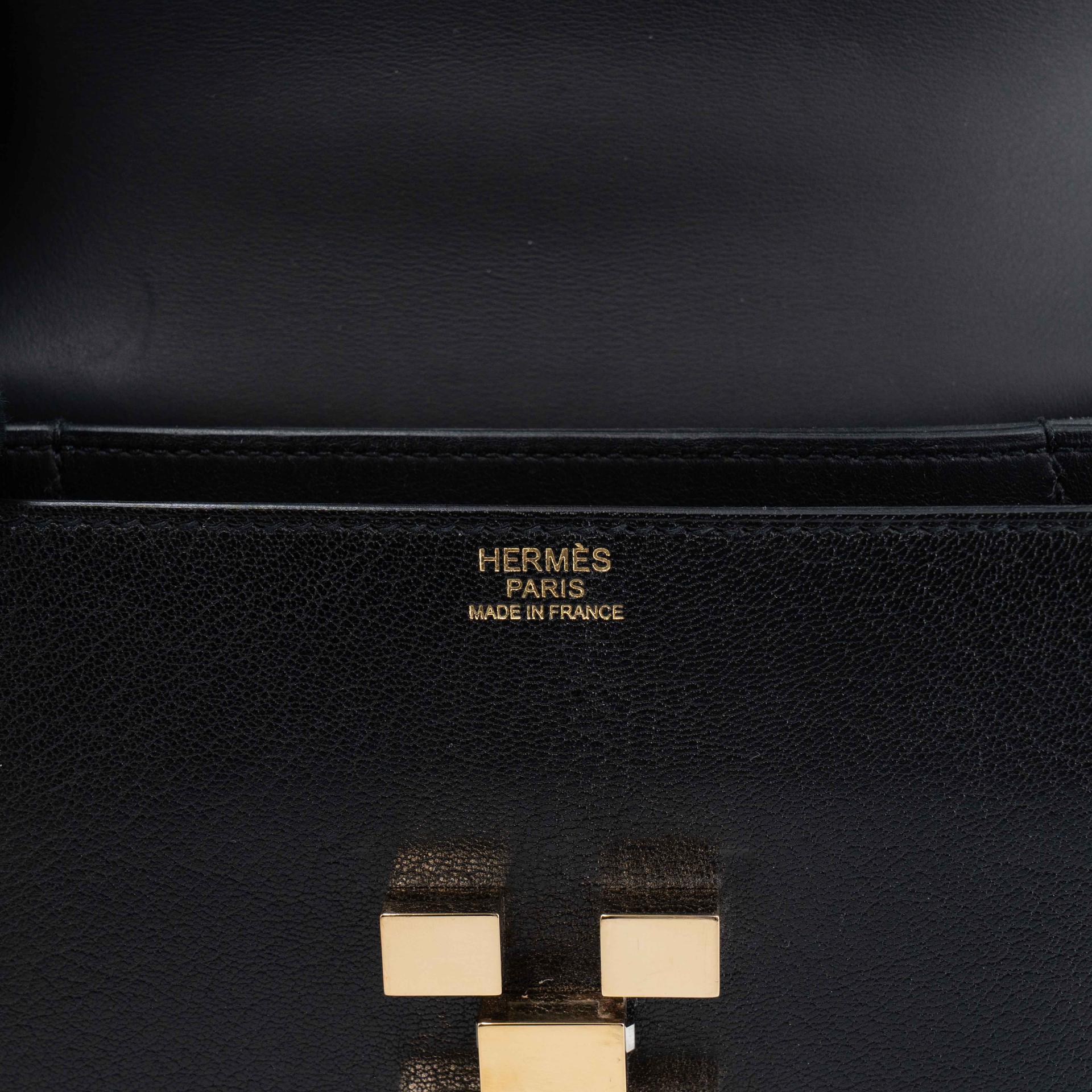 Very Good ( Rank A) HERMÈS Mosaique Mini Noir (89) Chamkila Gold hardware Y (2020) - 12