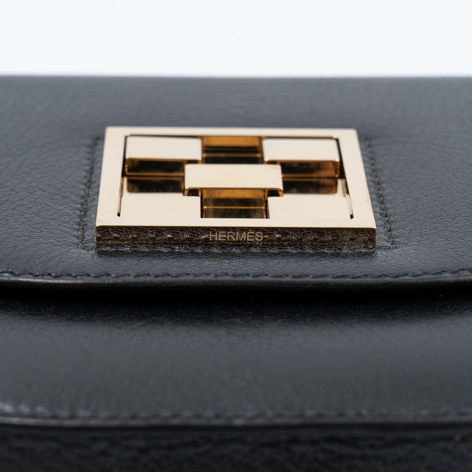 Very Good ( Rank A) HERMÈS Mosaique Mini Noir (89) Chamkila Gold hardware Y (2020) - 7