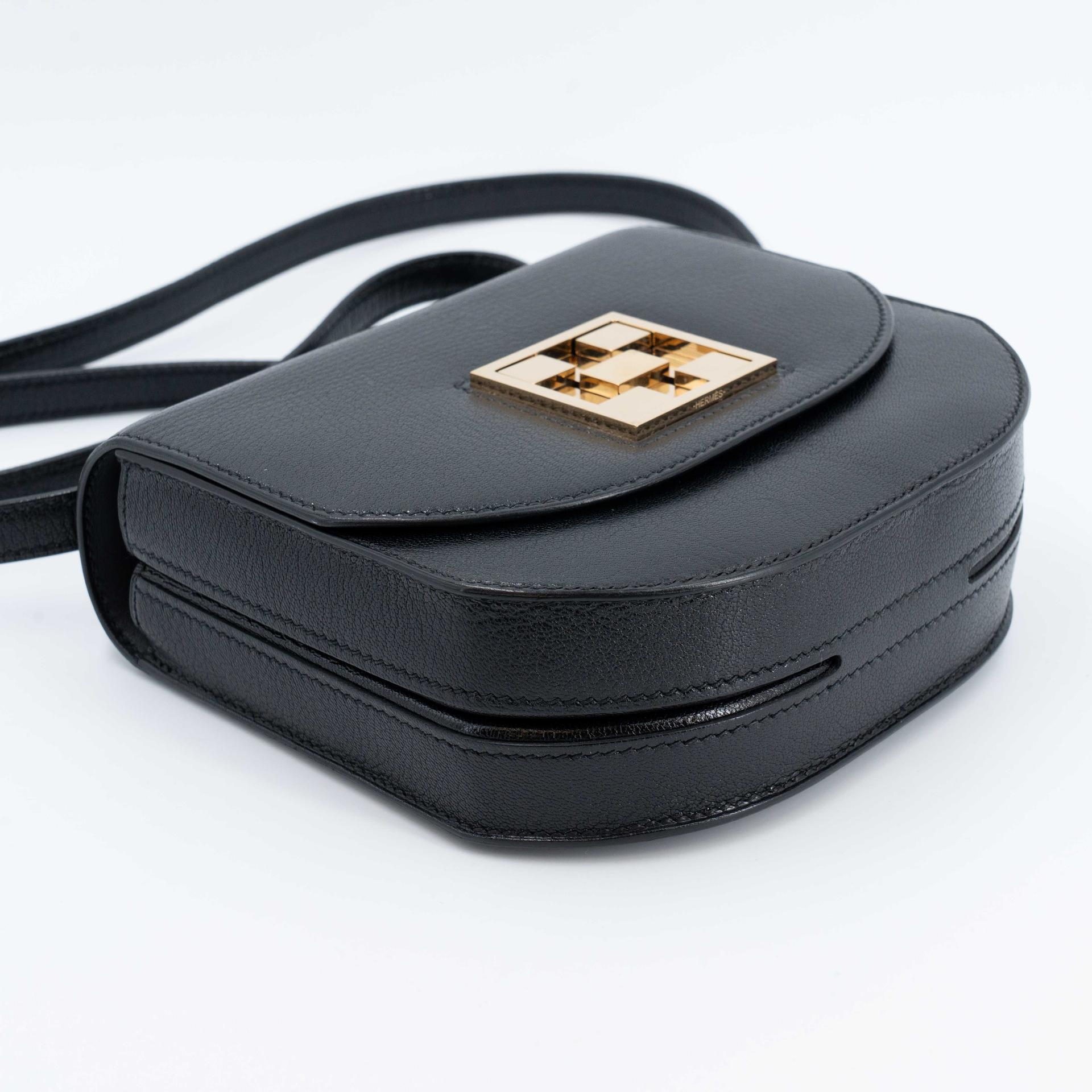 Very Good ( Rank A) HERMÈS Mosaique Mini Noir (89) Chamkila Gold hardware Y (2020) - 8