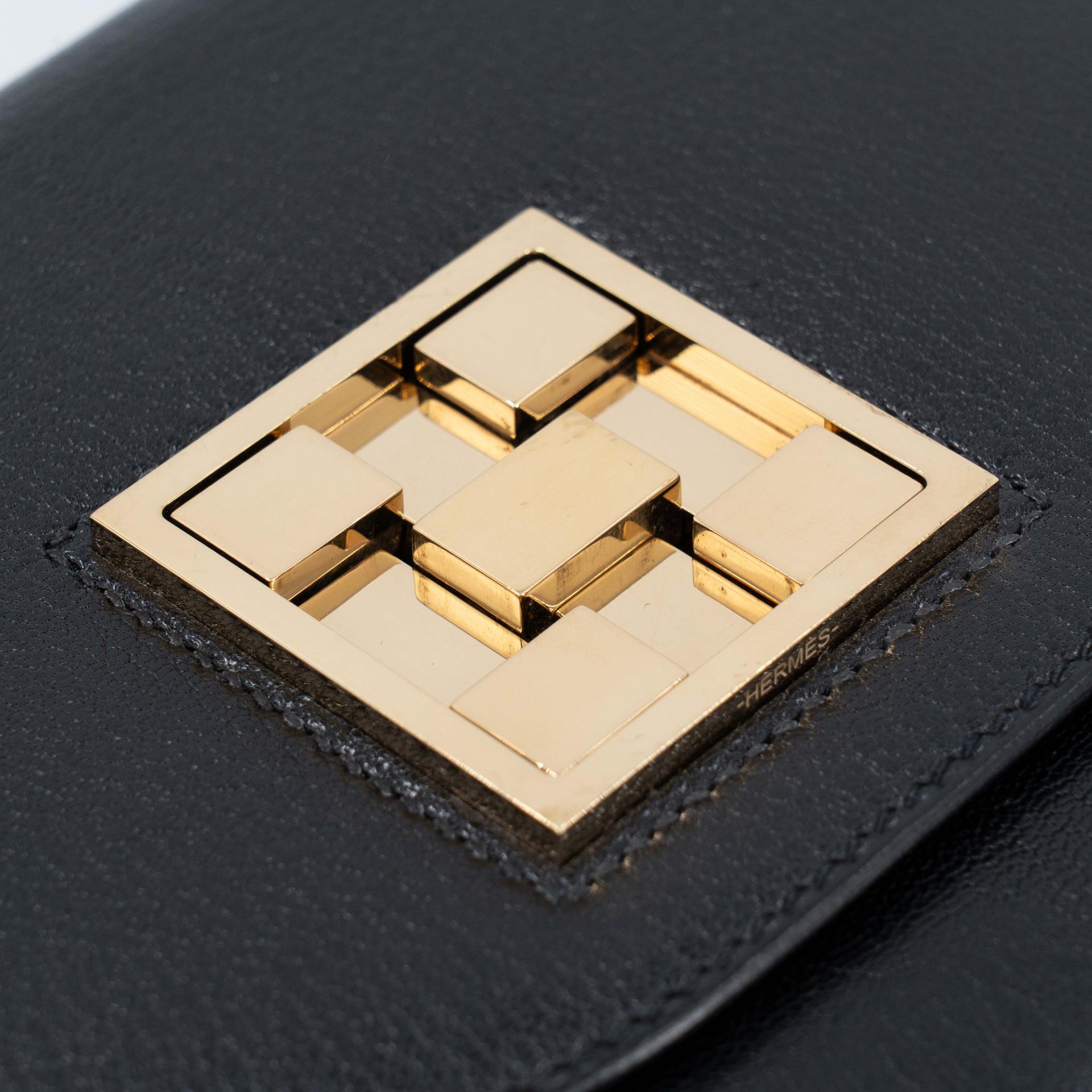 Very Good ( Rank A) HERMÈS Mosaique Mini Noir (89) Chamkila Gold hardware Y (2020) - 6