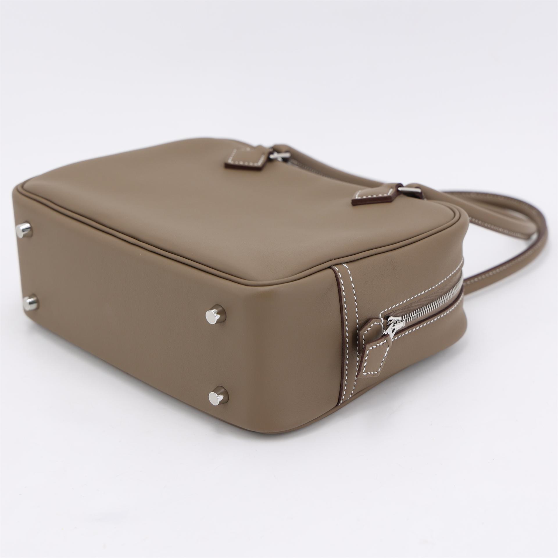 Brand New ( Rank N ) HERMÈS Plume Mini Etoupe (18) Swift Palladium hardware K (2025) - 7