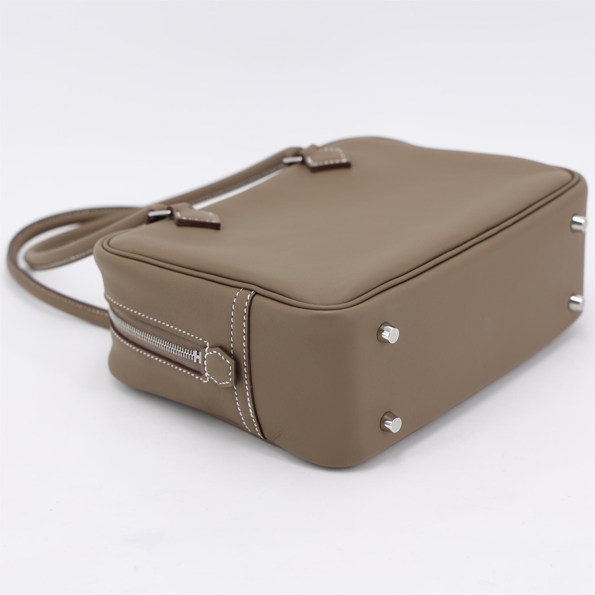 Brand New ( Rank N ) HERMÈS Plume Mini Etoupe (18) Swift Palladium hardware K (2025) - 6