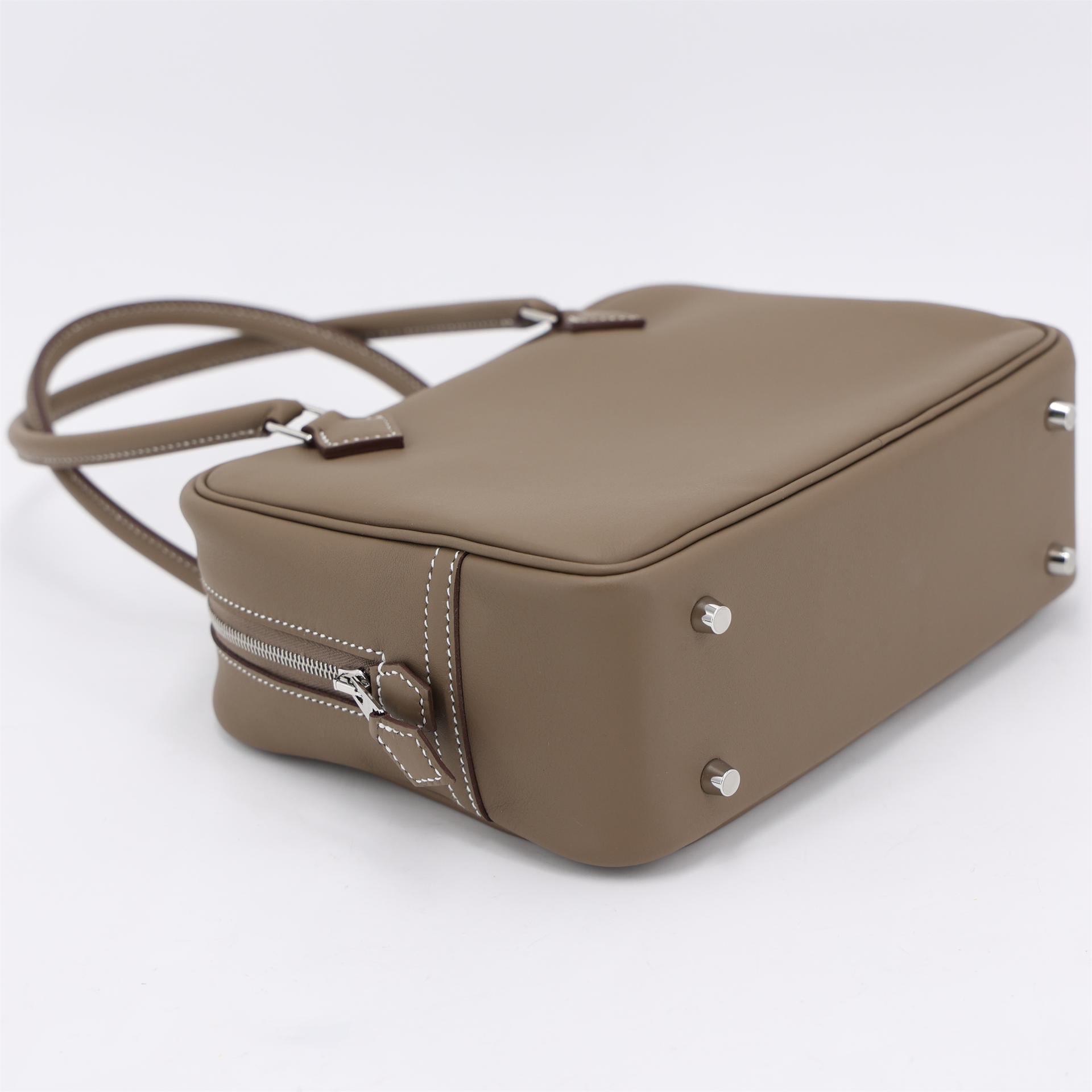 Brand New ( Rank N ) HERMÈS Plume Mini Etoupe (18) Swift Palladium hardware K (2025) - 4