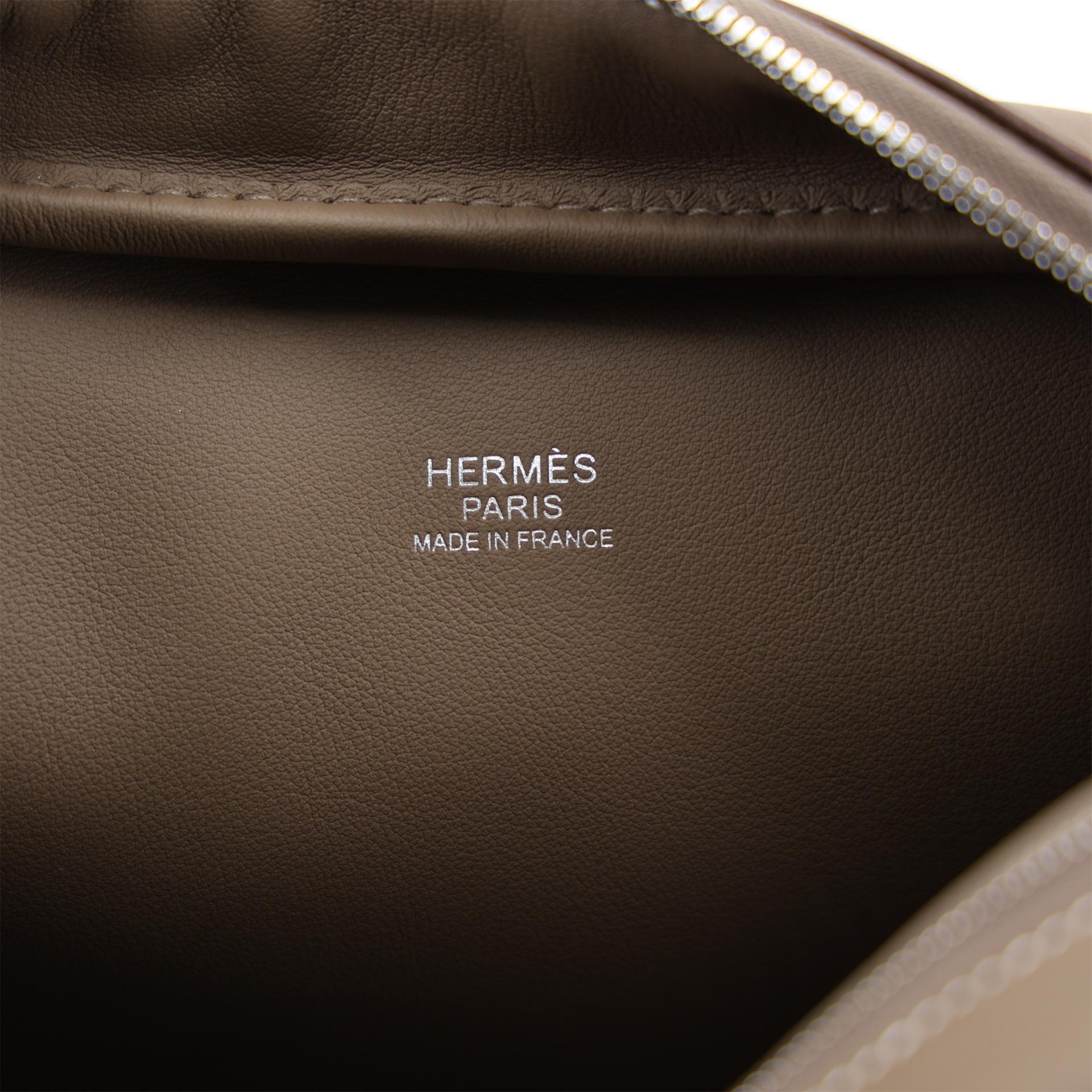 Brand New ( Rank N ) HERMÈS Plume Mini Etoupe (18) Swift Palladium hardware K (2025) - 9