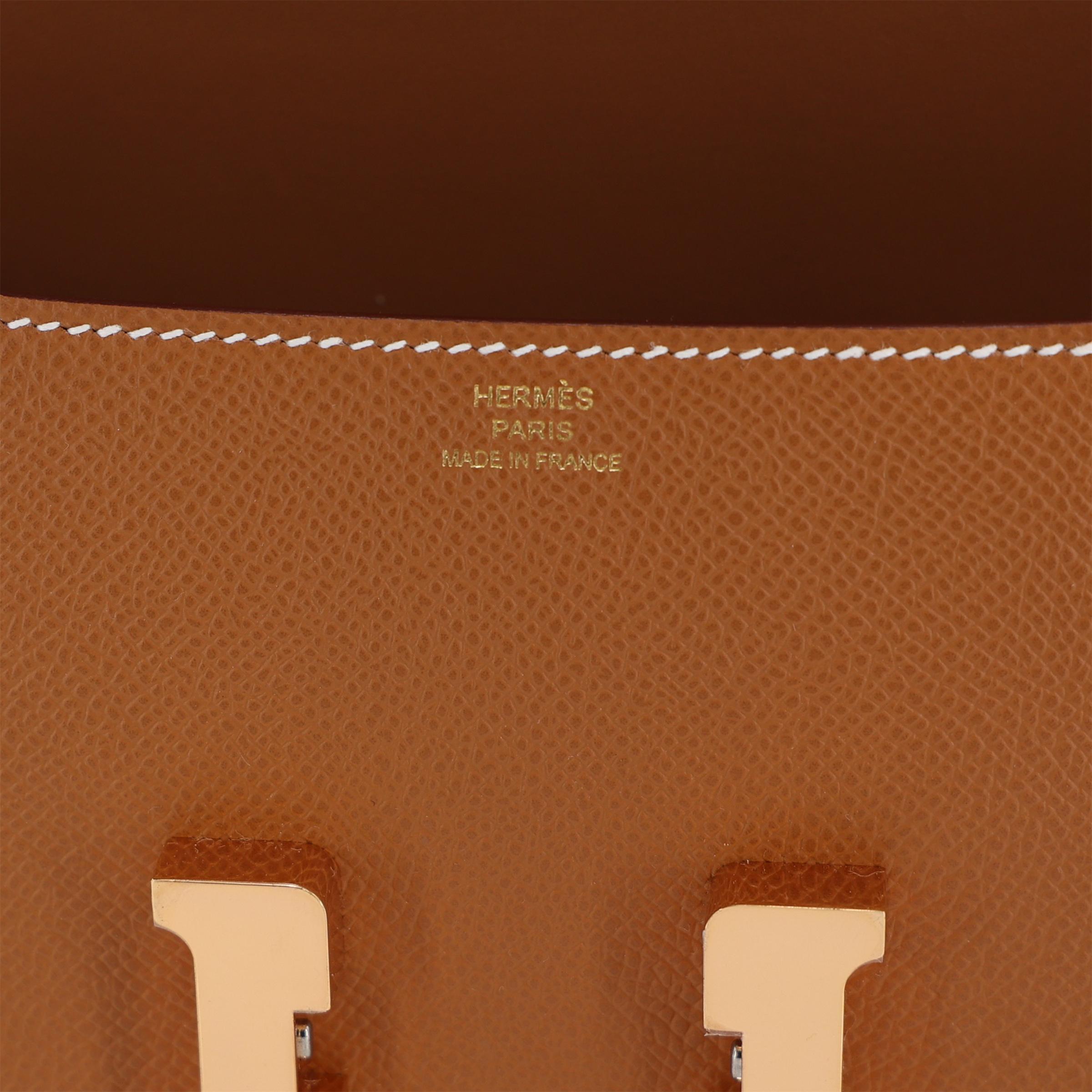 Excellent ( Rank SA ) HERMÈS Constance Elan Gold (37) Epsom Rose Gold hardware K (2025) - 11