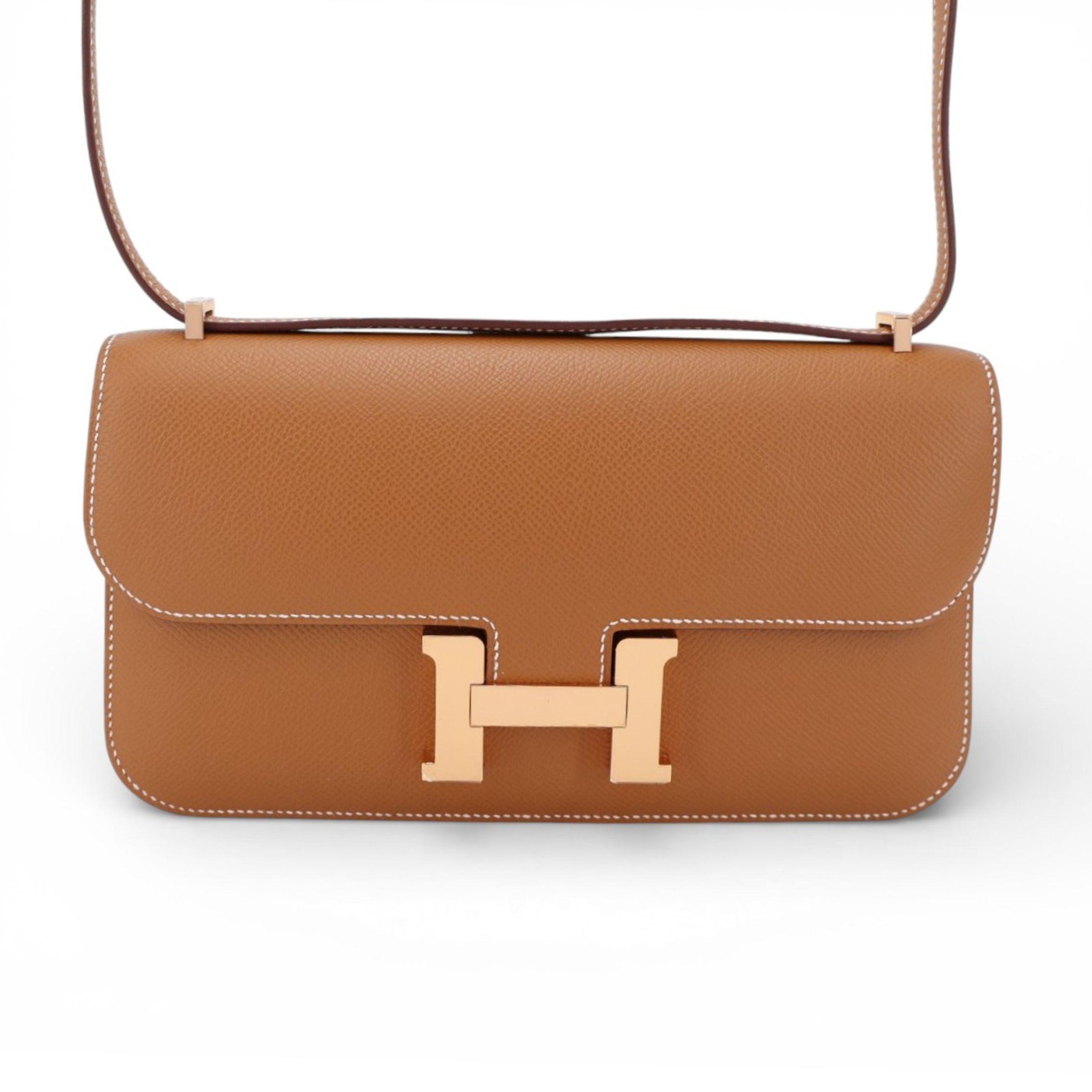 Excellent ( Rank SA ) HERMÈS Constance Elan Gold (37) Epsom Rose Gold hardware K (2025) - 1