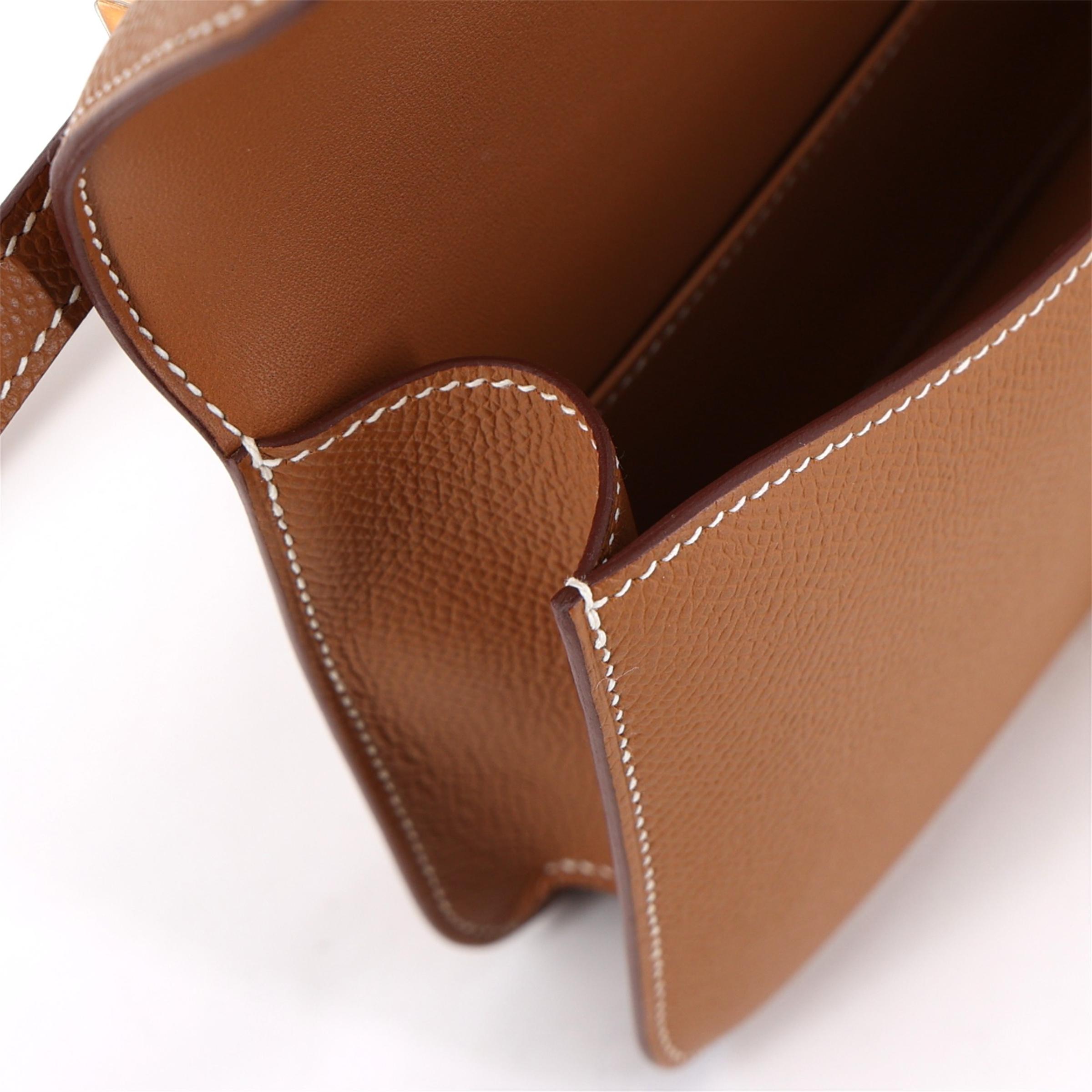 Excellent ( Rank SA ) HERMÈS Constance Elan Gold (37) Epsom Rose Gold hardware K (2025) - 14