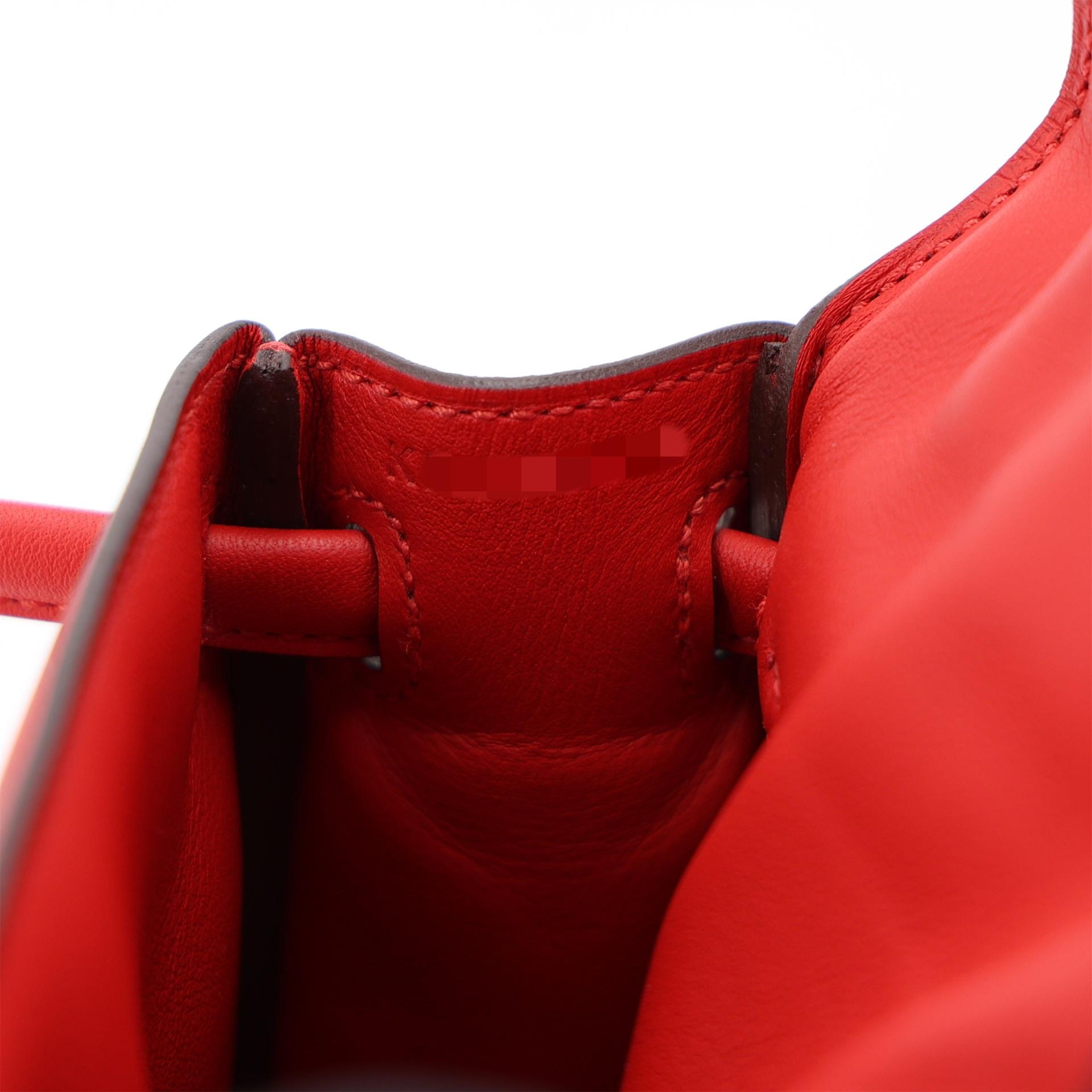 全新 HERMÈS 愛馬仕 限量收藏款 Kelly Doll O5 陽光紅 Rouge Radieux 55 愛馬仕紅 Rouge H Swift牛皮 銀扣 K刻 2025年 - 14